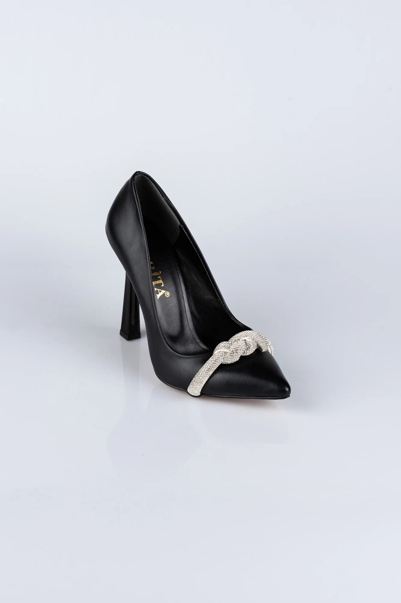 Black-Leather Stiletto ABD1103
