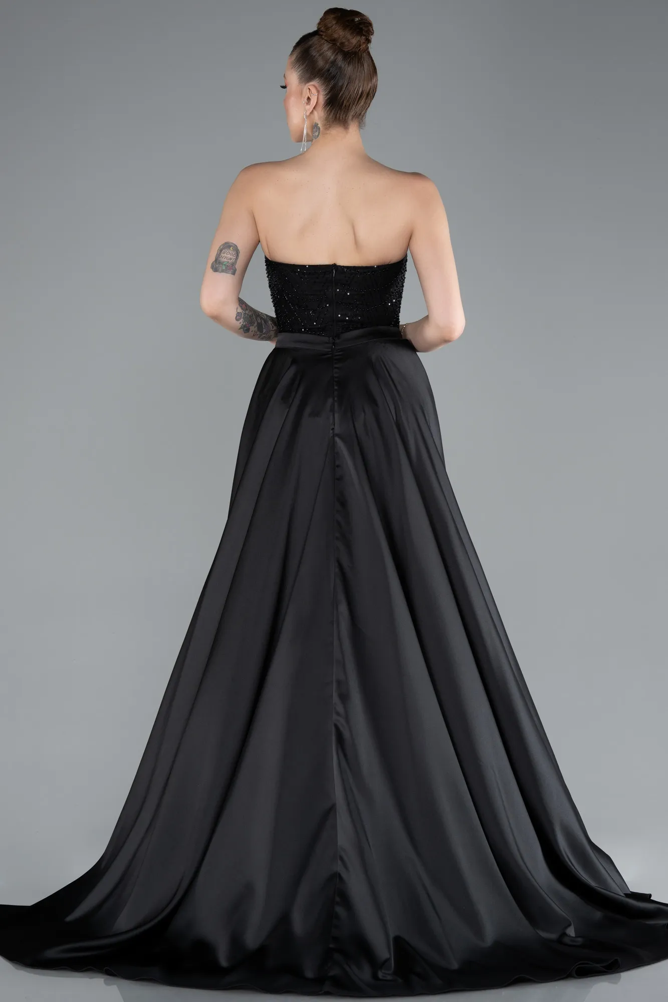 Black-Long Beaded Evening Dress ABU4928