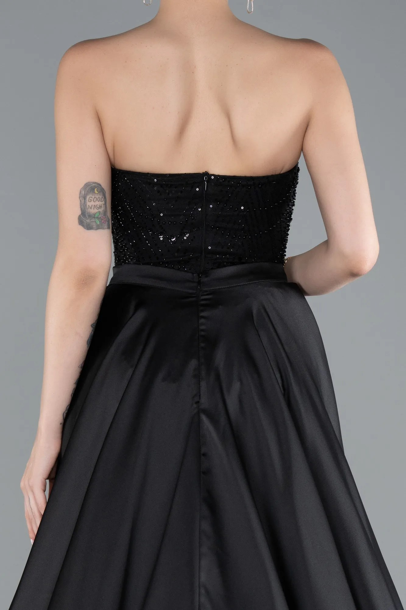 Black-Long Beaded Evening Dress ABU4928