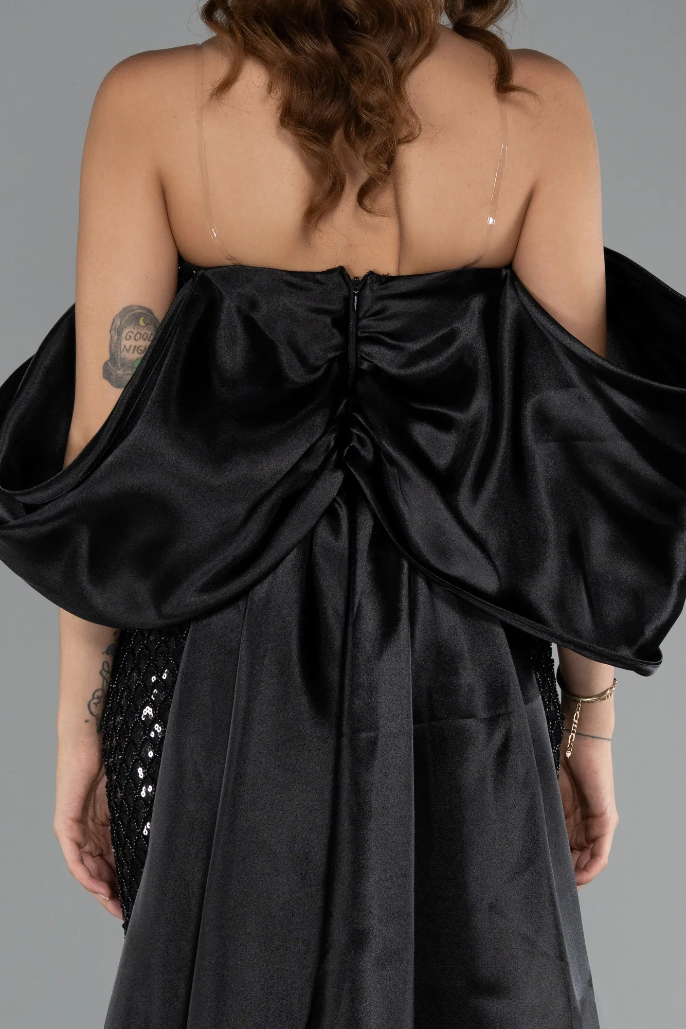 Black-Long Beaded Evening Dress ABU5169