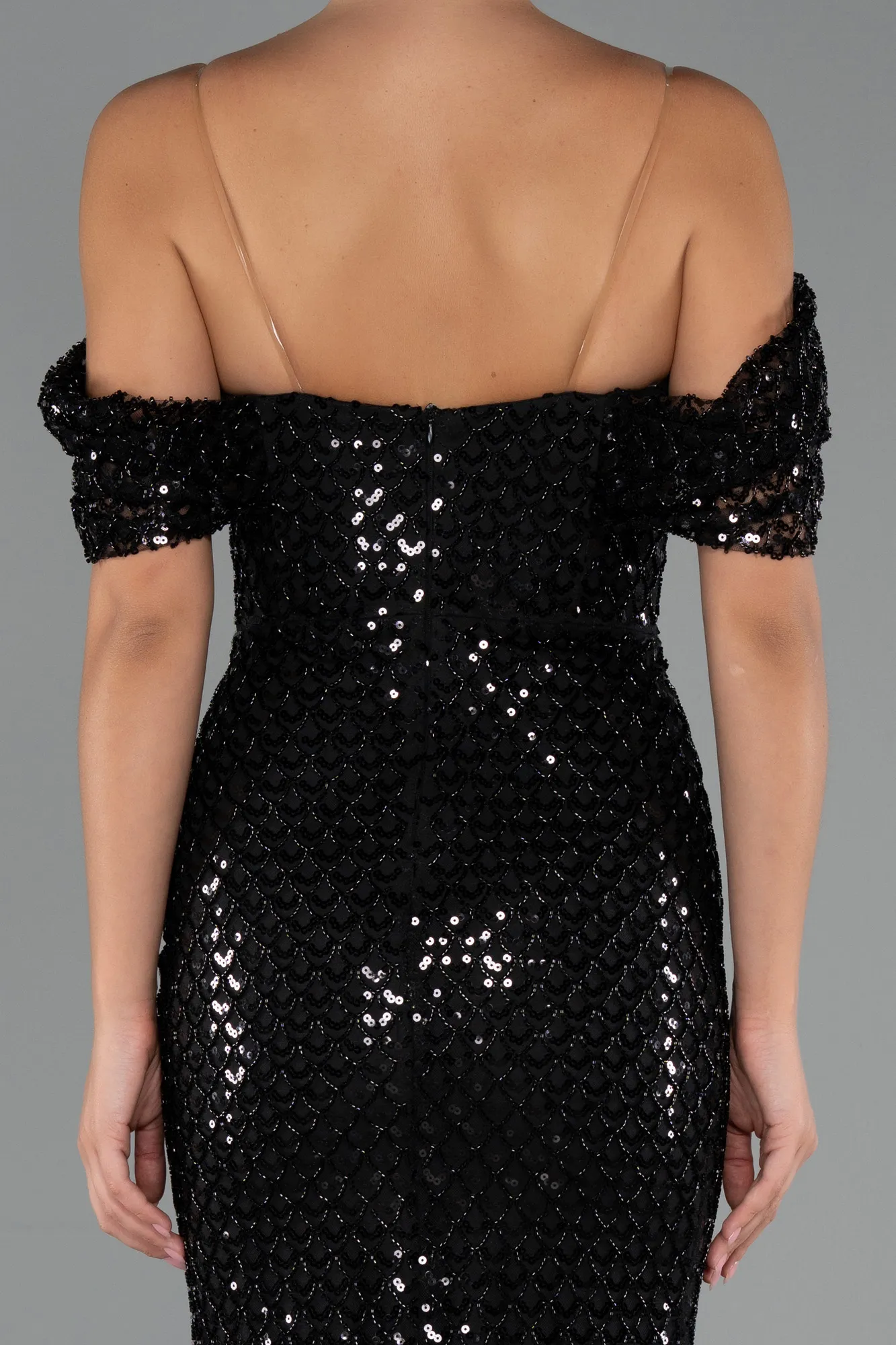 Black-Long Beaded Evening Dress ABU5239