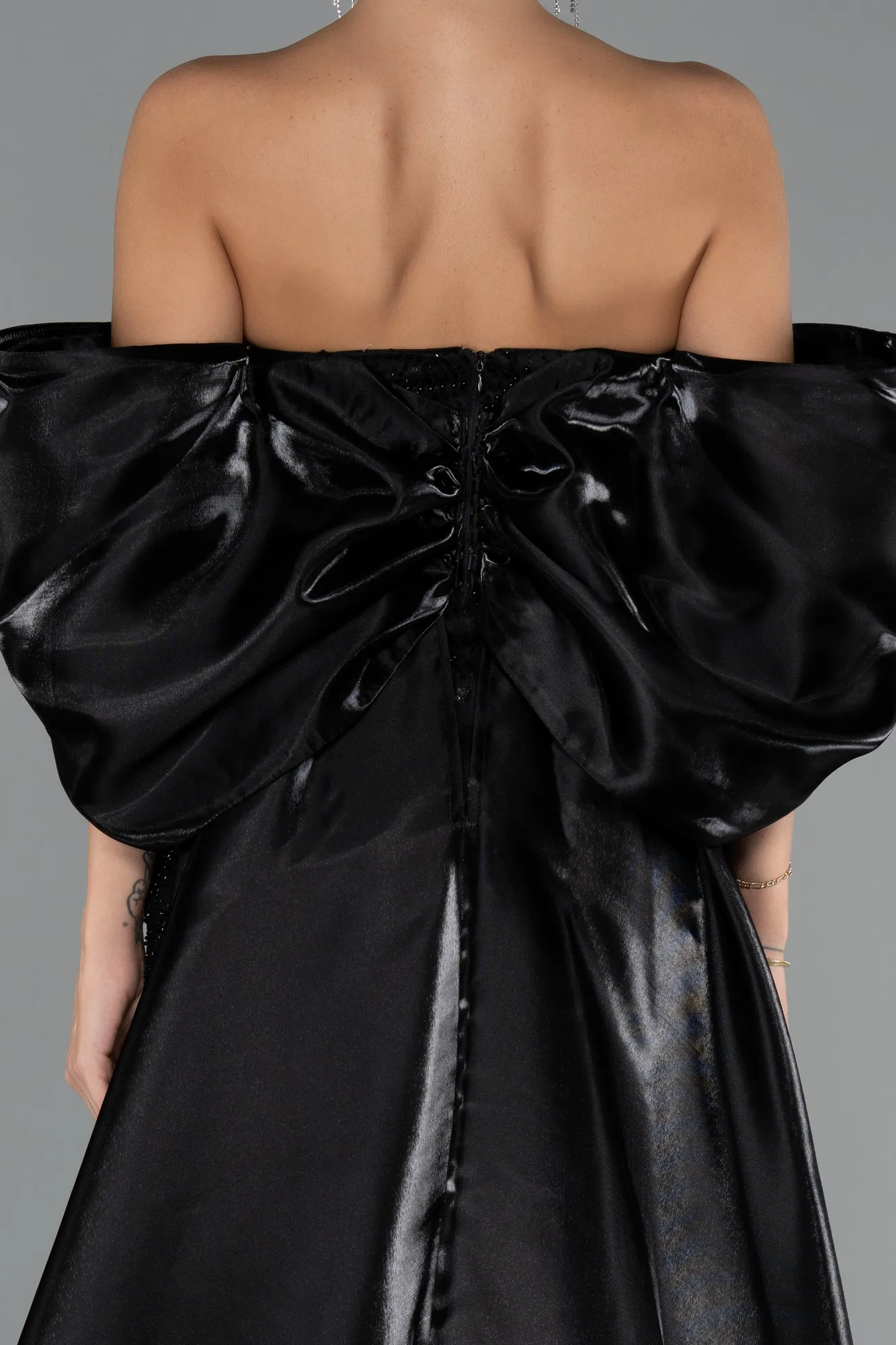 Black-Long Beaded Evening Dress ABU5335