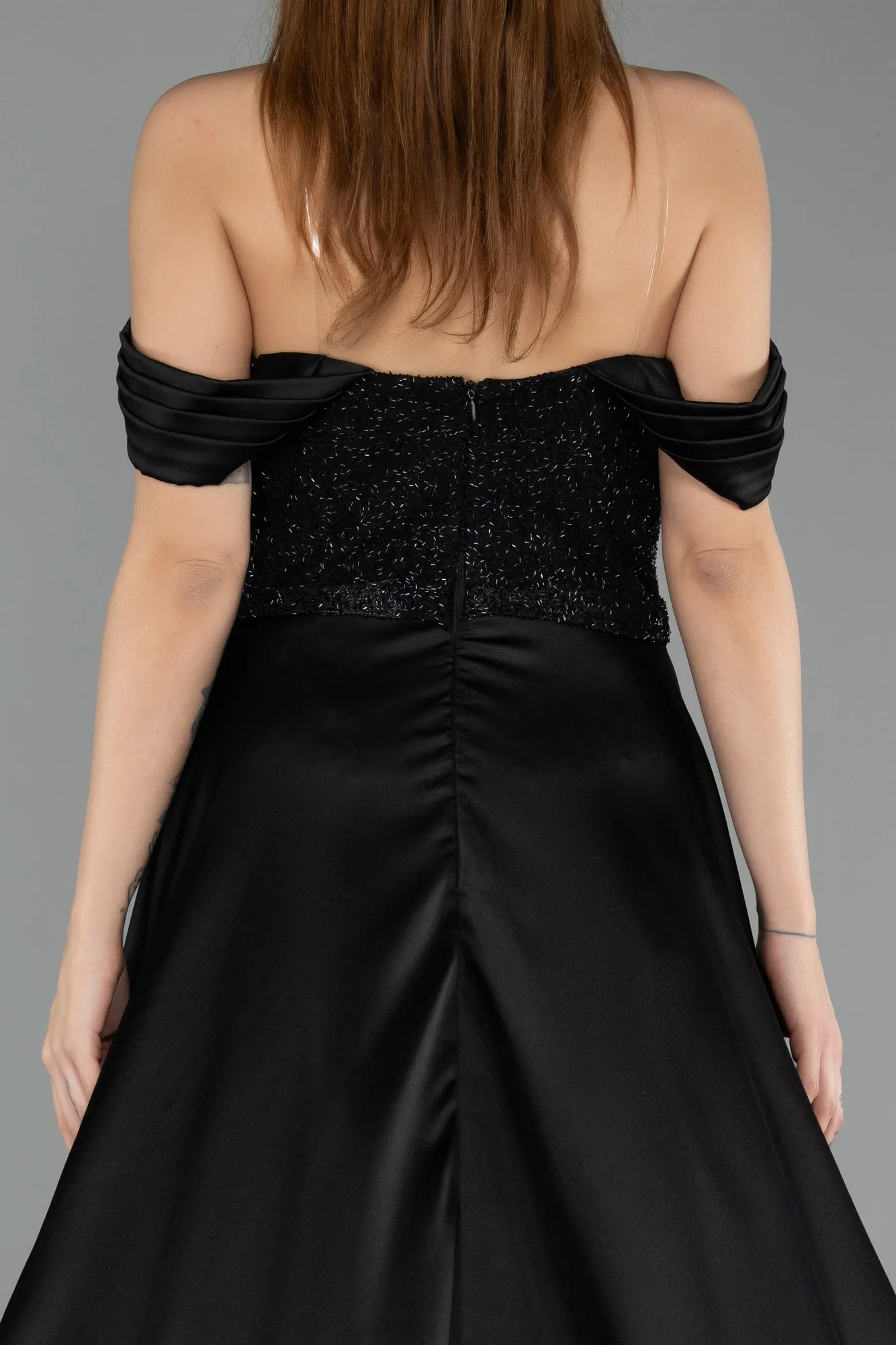 Black-Long Beaded Evening Dress ABU5542