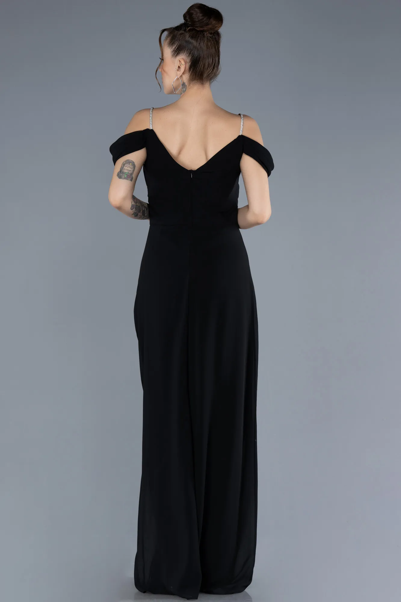 Black-Long Chiffon Cocktail Dress ABT127