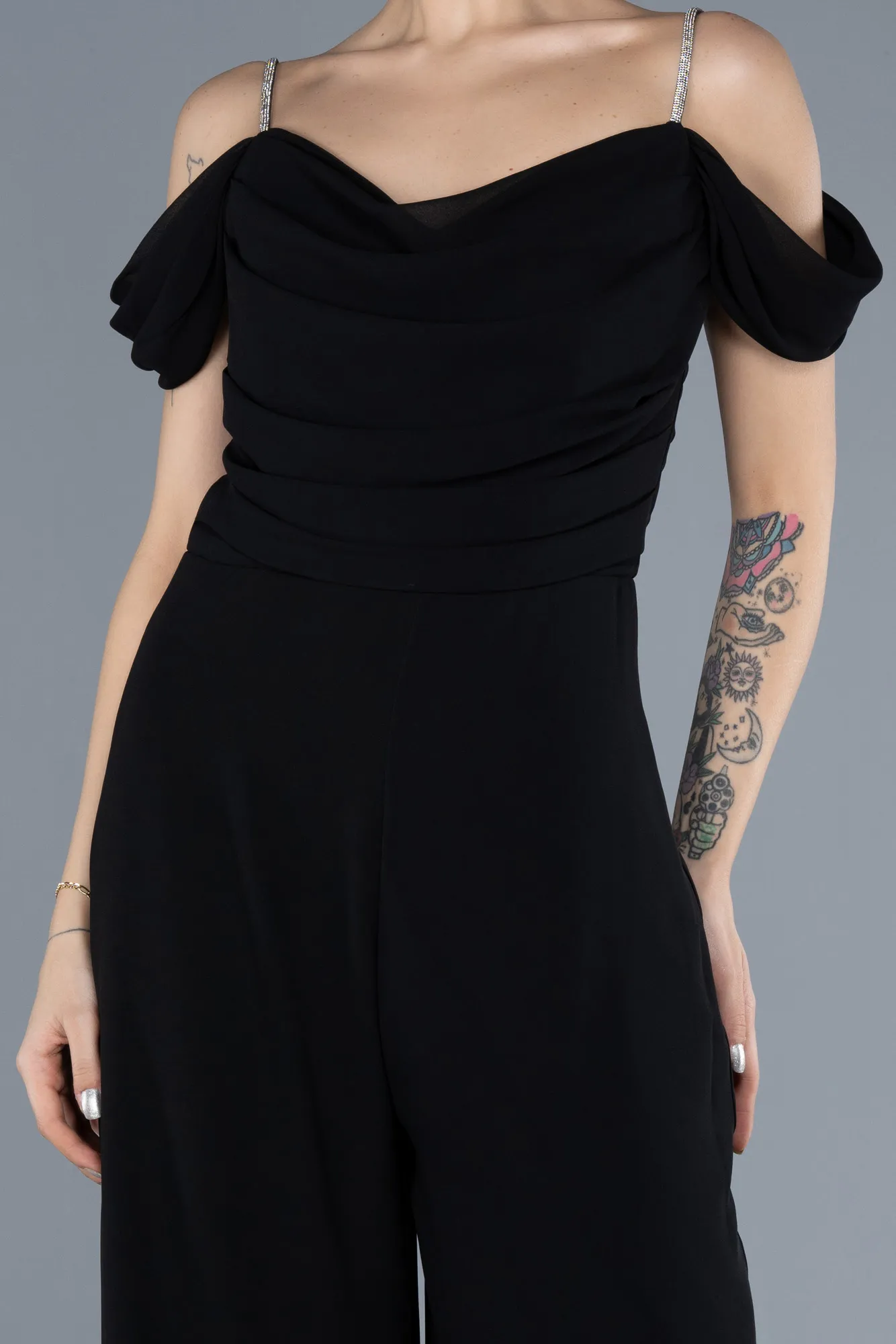 Black-Long Chiffon Cocktail Dress ABT127