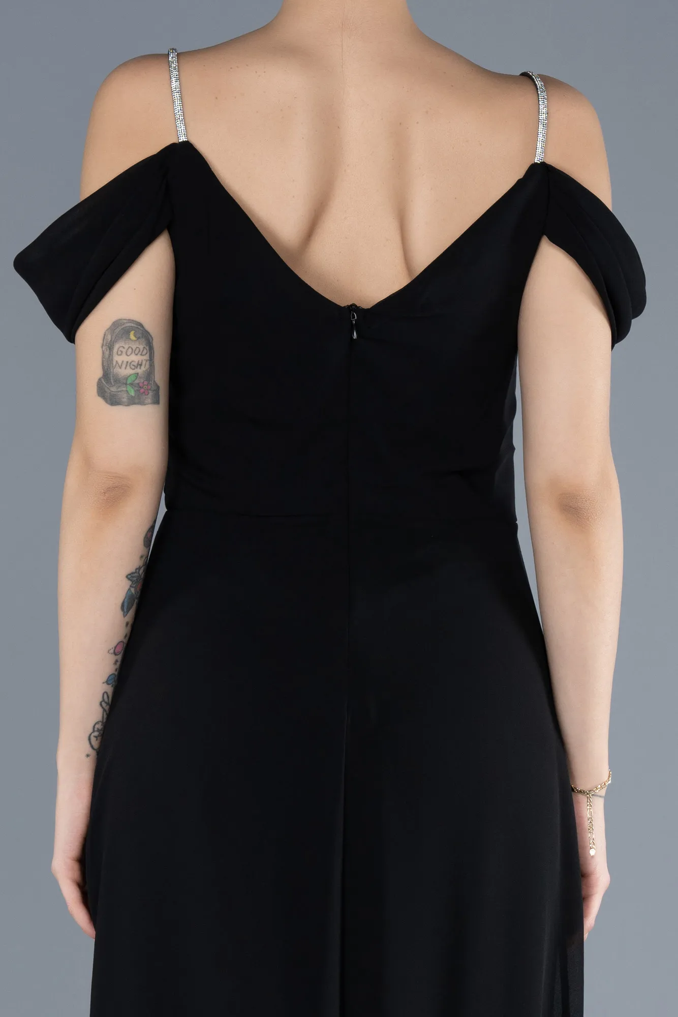 Black-Long Chiffon Cocktail Dress ABT127