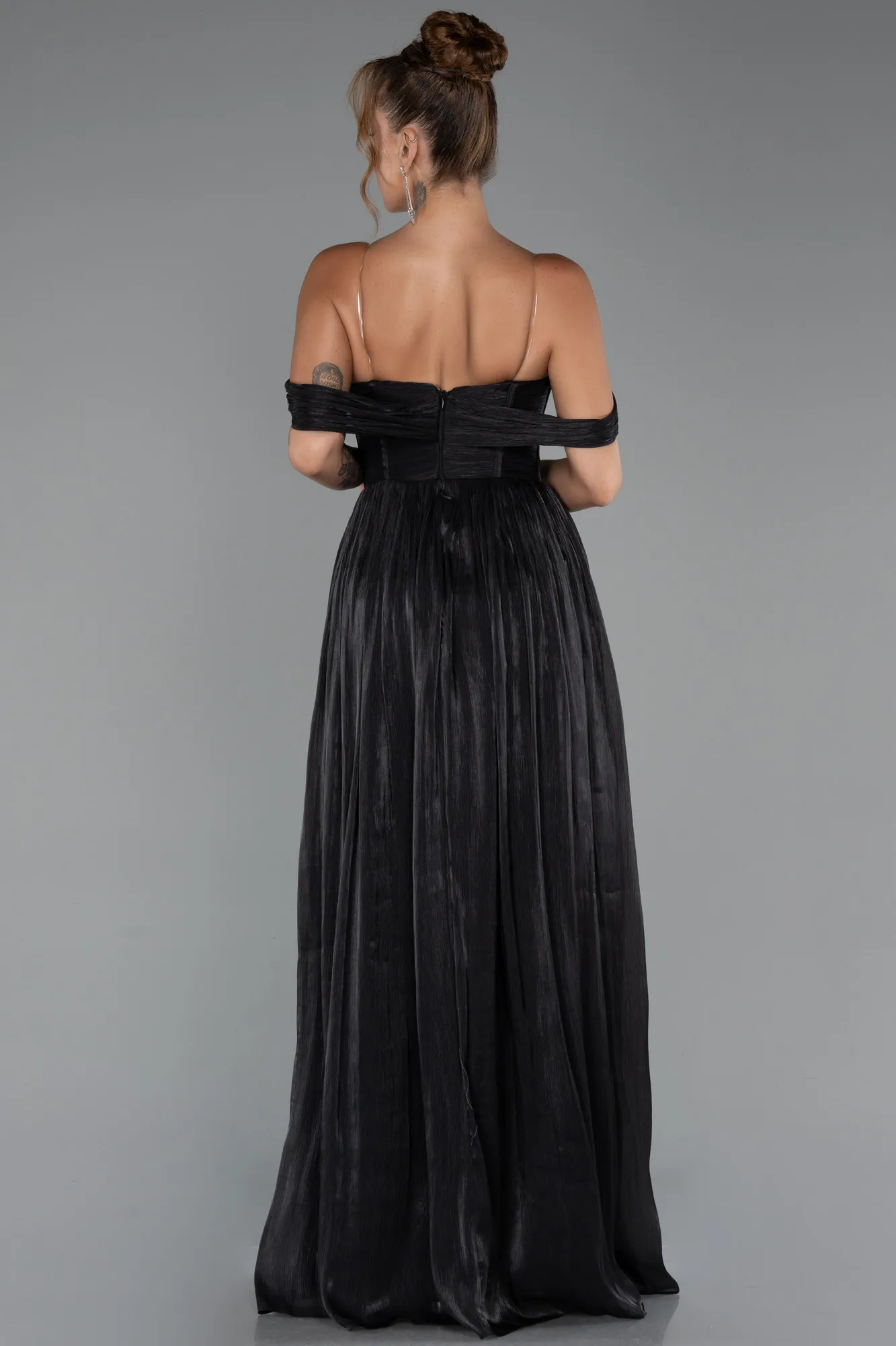 Black-Long Chiffon Cocktail Dress ABU5283