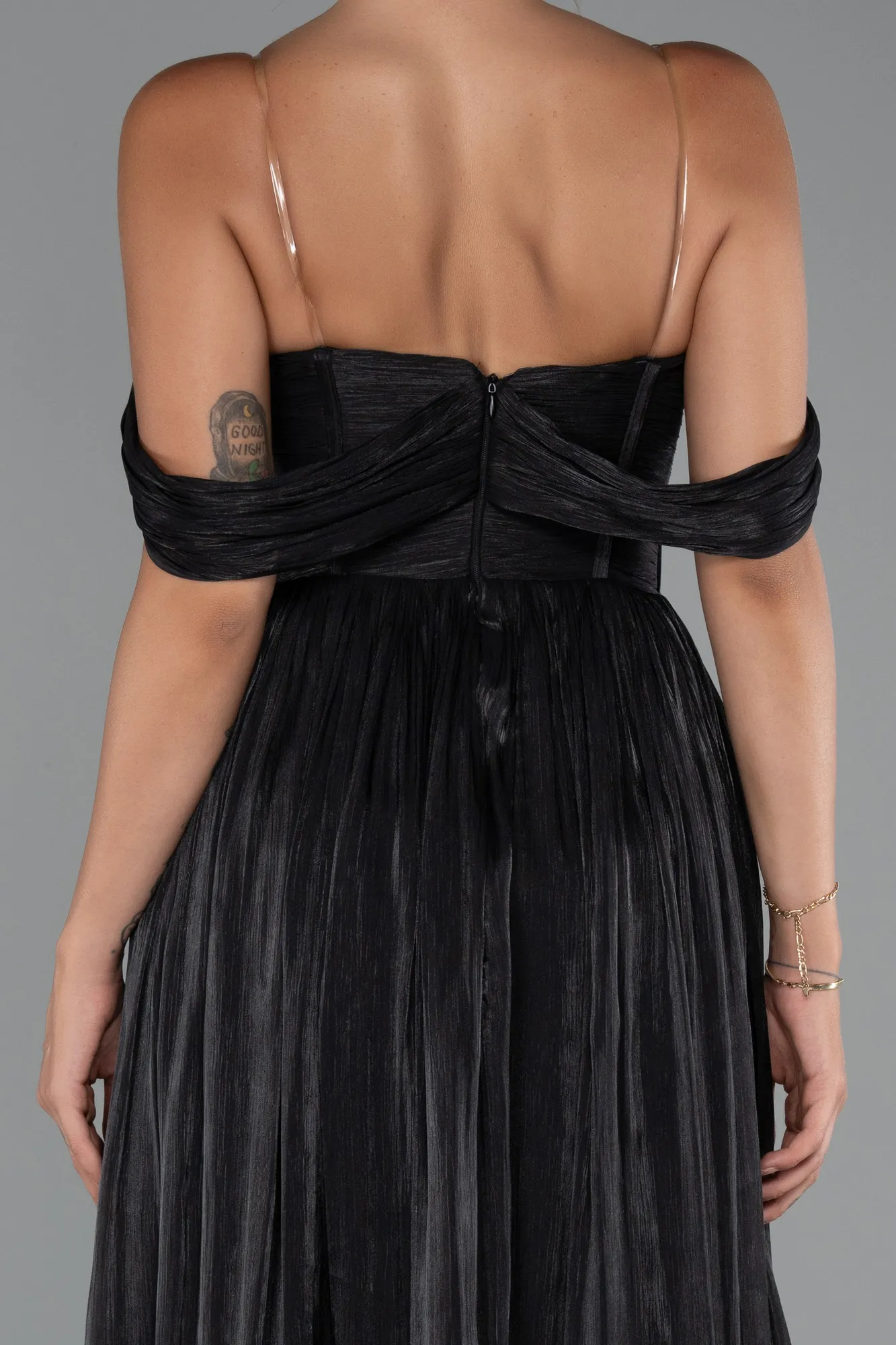 Black-Long Chiffon Cocktail Dress ABU5283