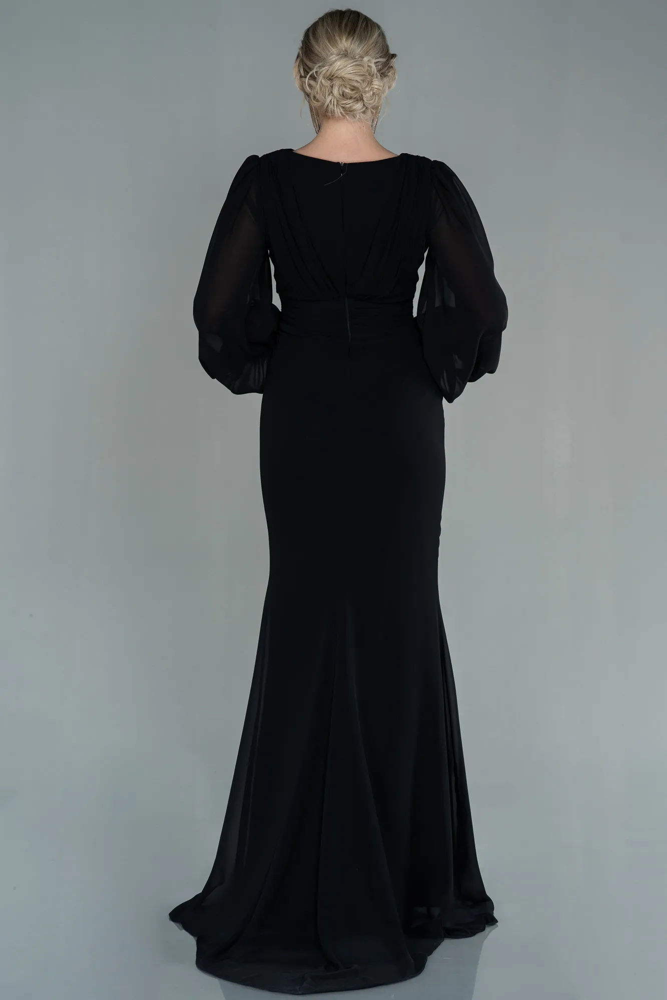Black-Long Chiffon Evening Dress ABU2818