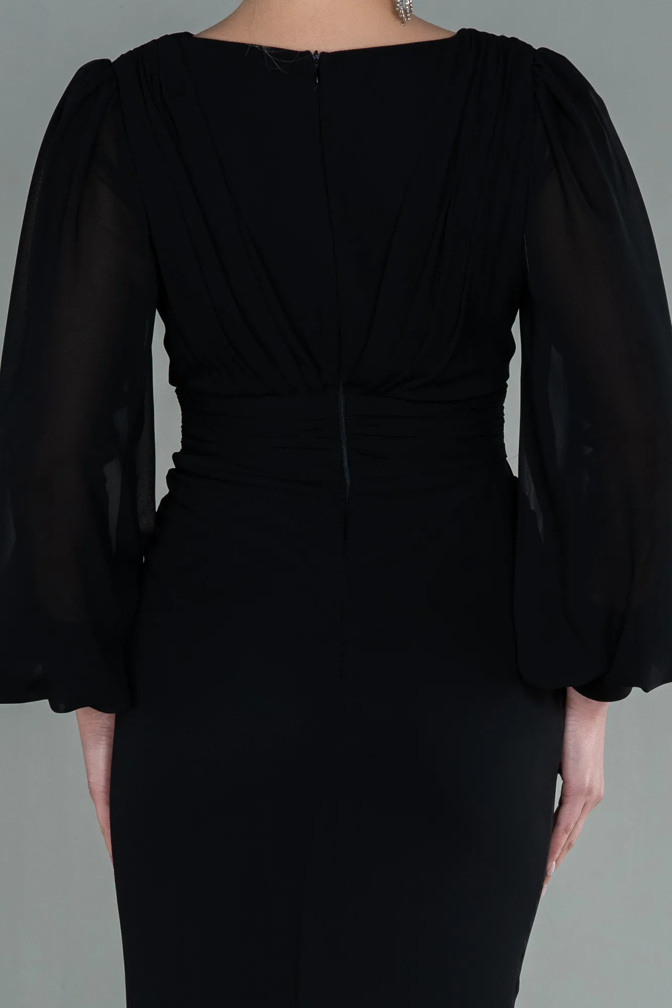 Black-Long Chiffon Evening Dress ABU2818