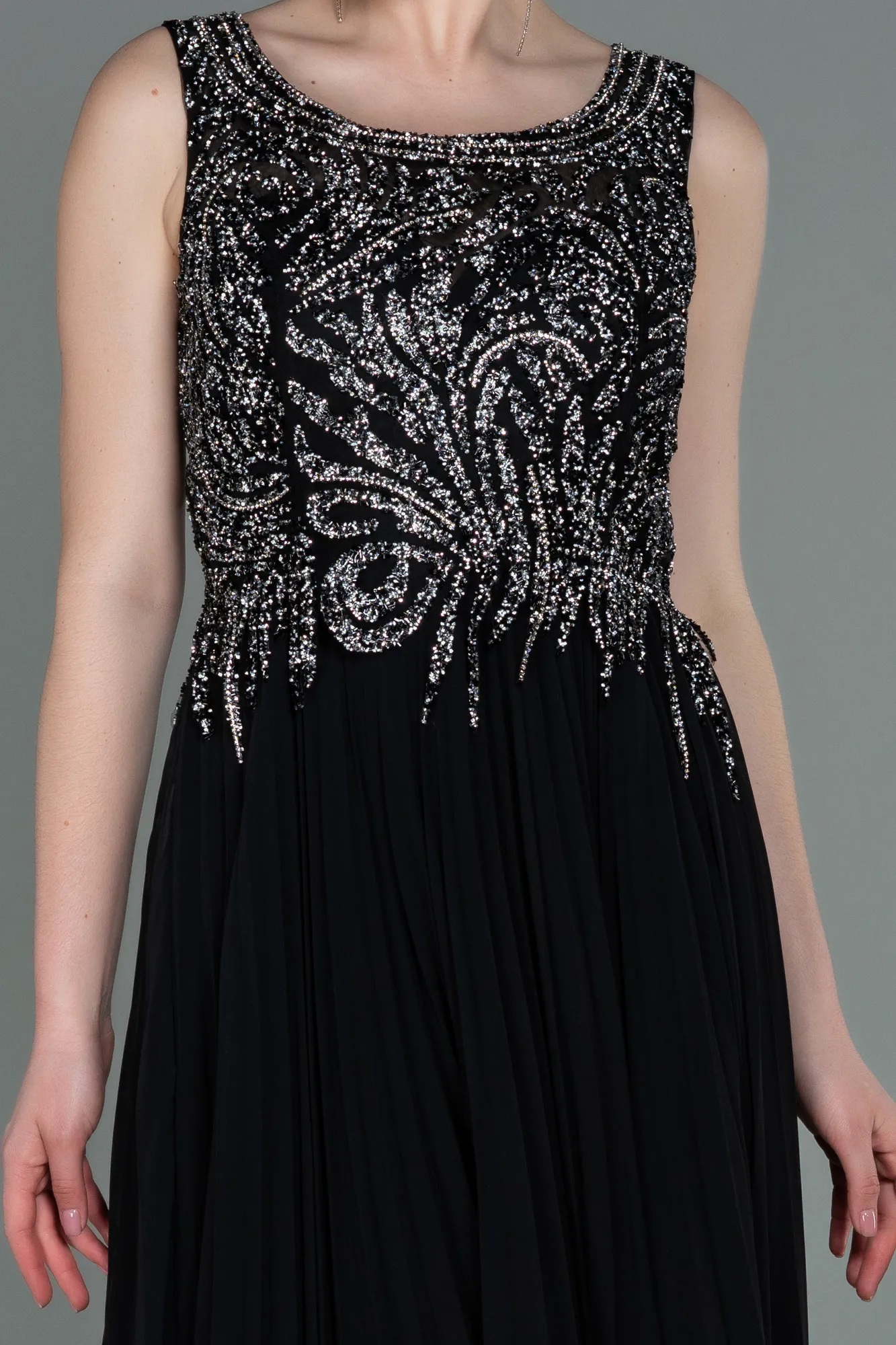 Black-Long Chiffon Evening Dress ABU3142