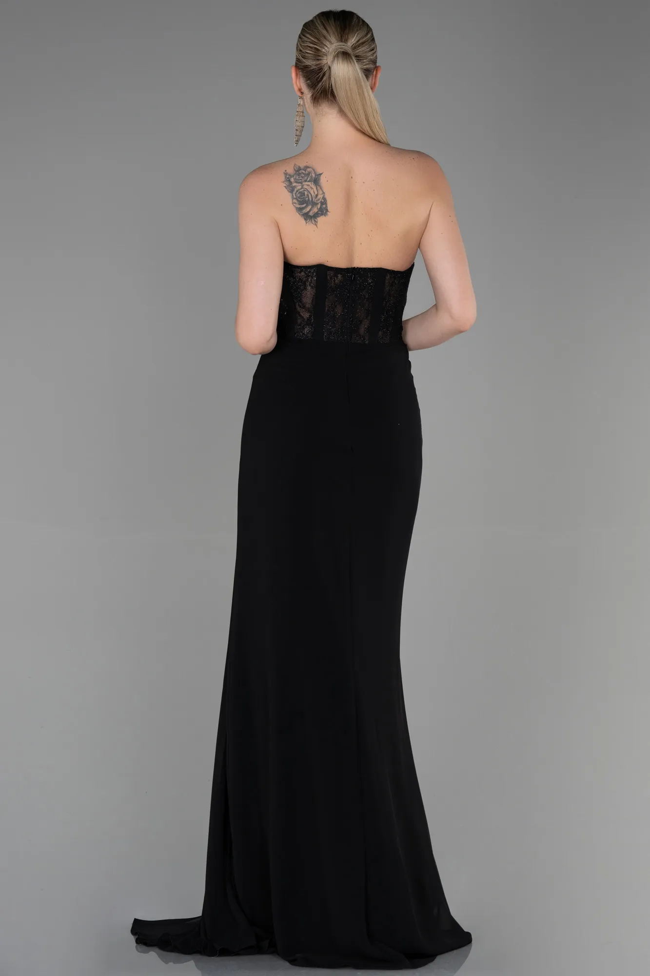 Black-Long Chiffon Evening Dress ABU3333