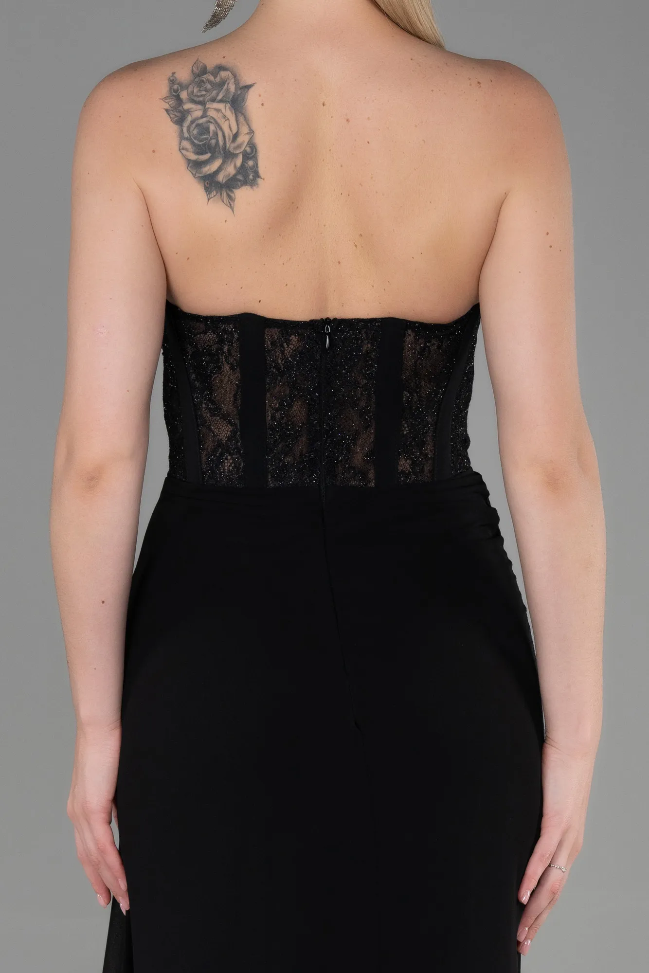 Black-Long Chiffon Evening Dress ABU3333