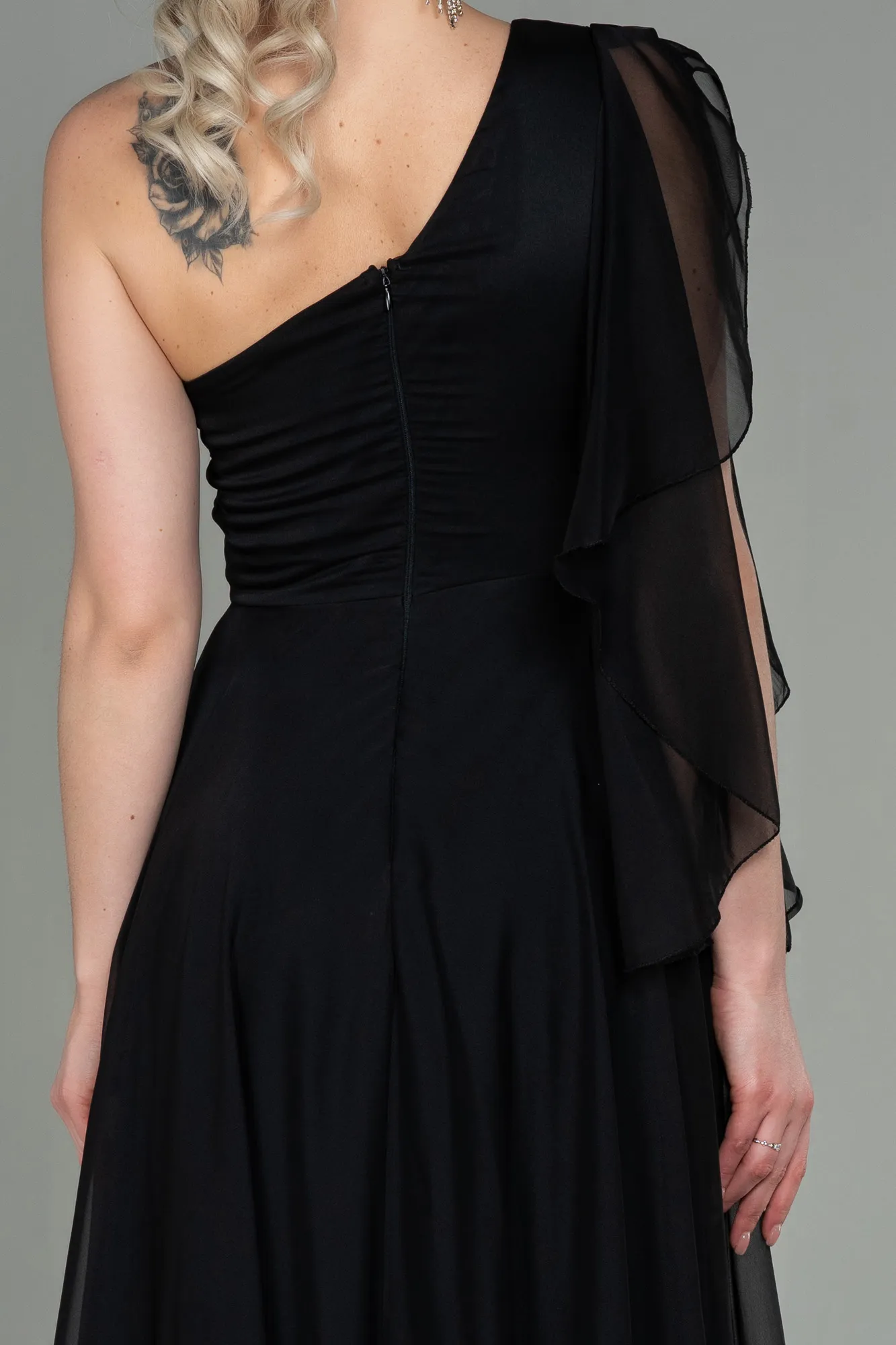 Black-Long Chiffon Evening Dress ABU3449