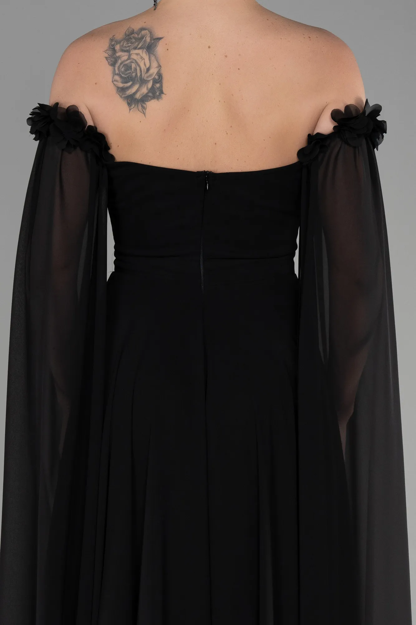 Black-Long Chiffon Evening Dress ABU3462