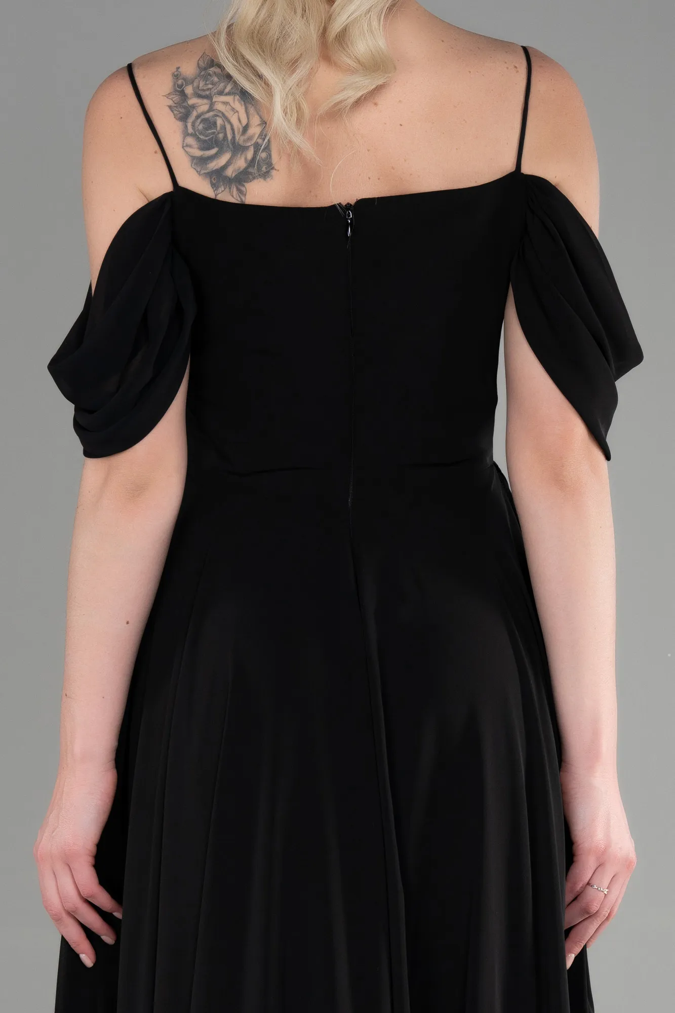 Black-Long Chiffon Evening Dress ABU3626