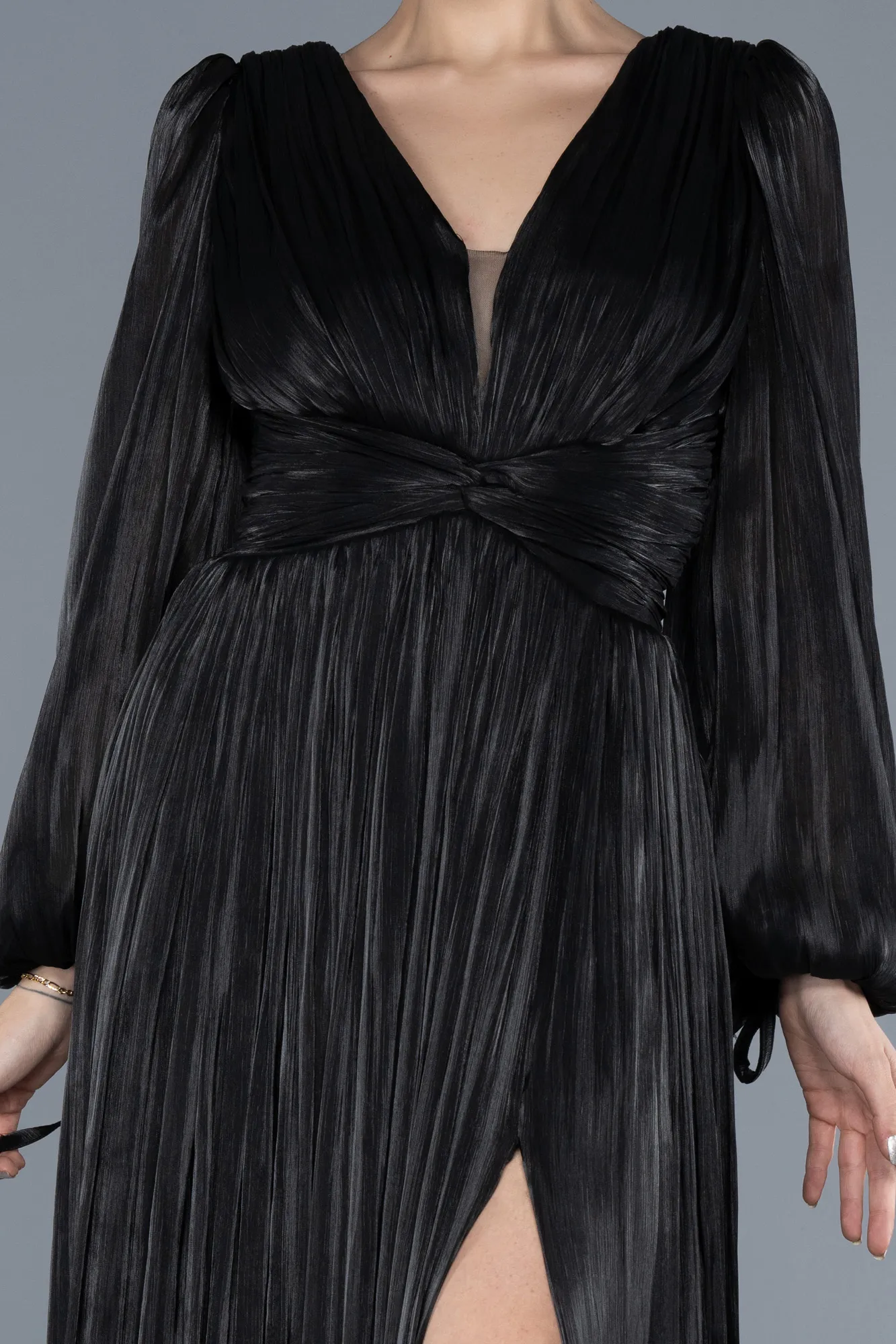 Black-Long Chiffon Evening Dress ABU4622