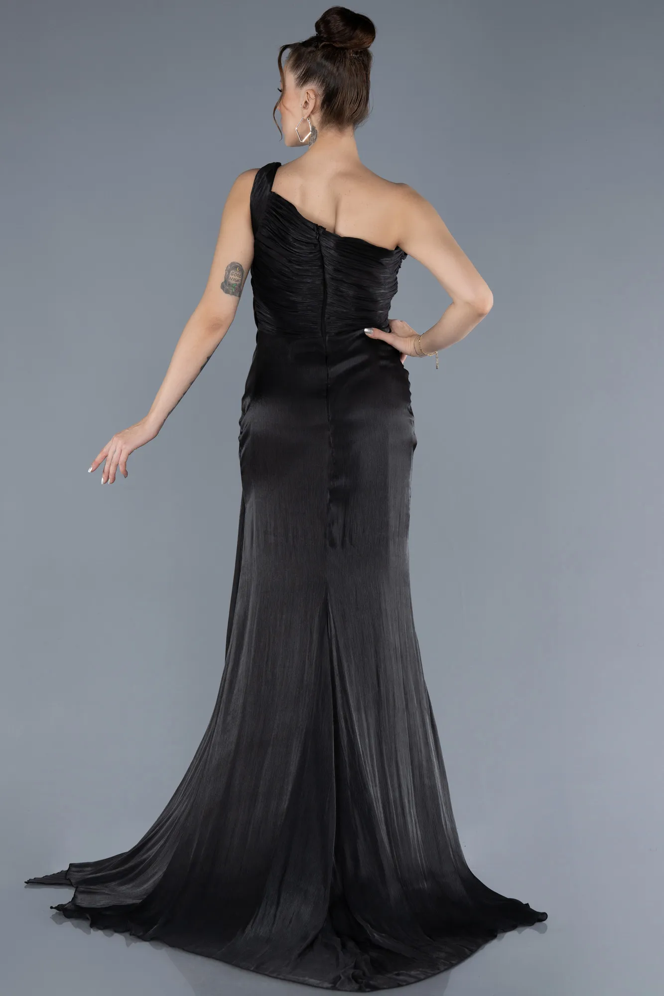 Black-Long Chiffon Evening Dress ABU4625