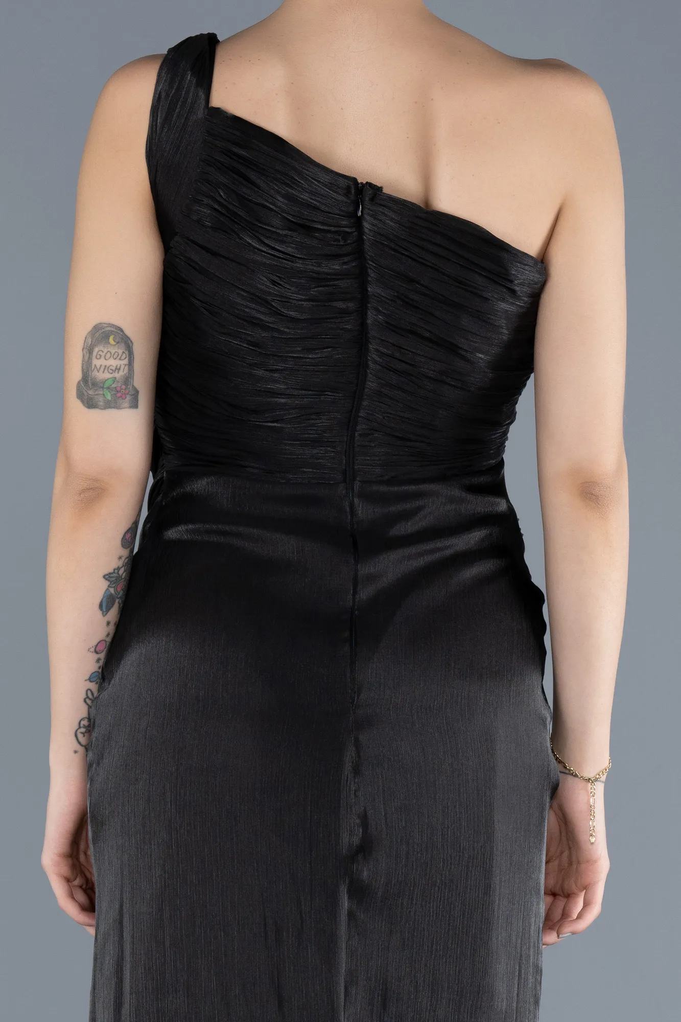 Black-Long Chiffon Evening Dress ABU4625