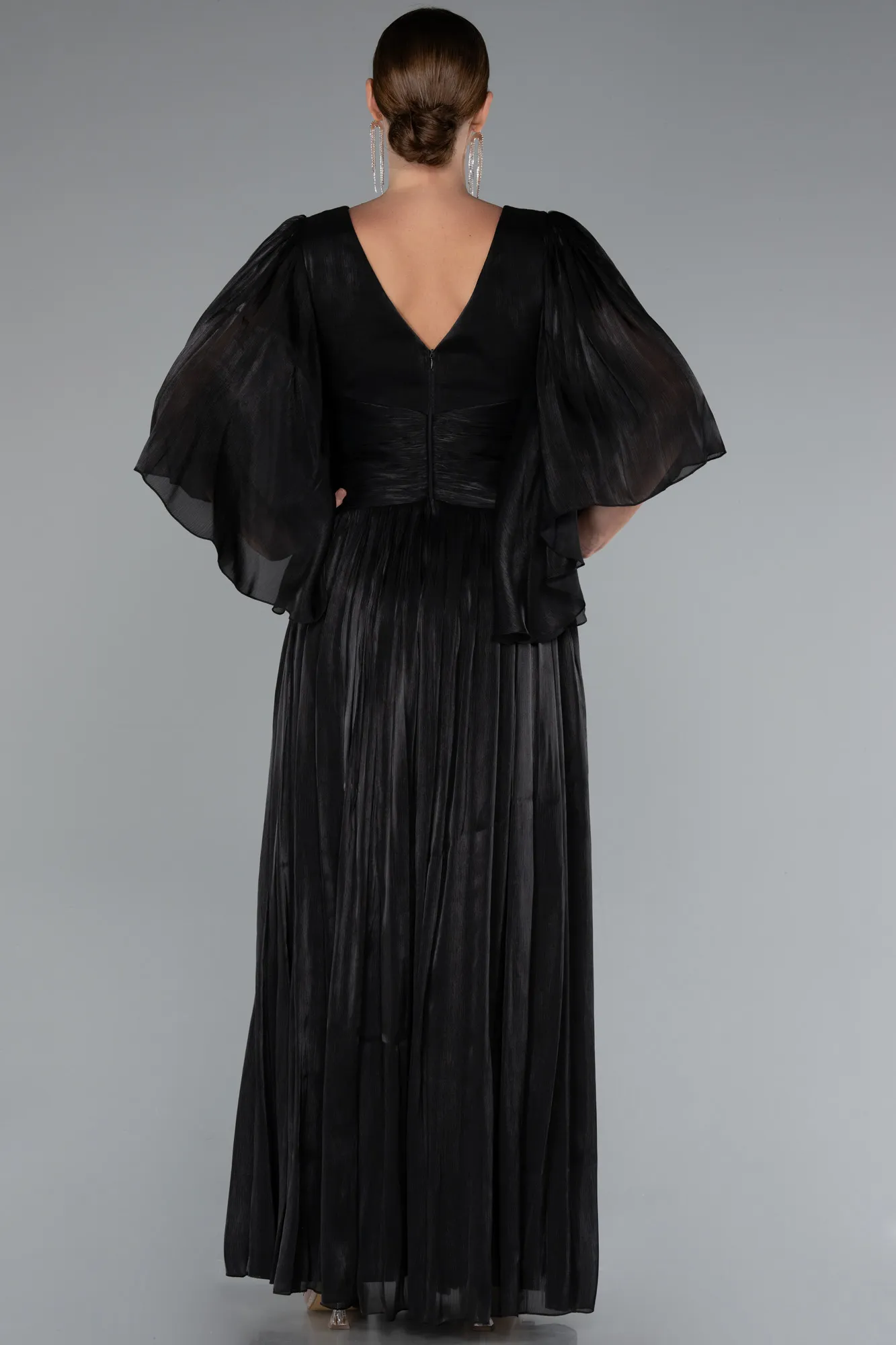 Black-Long Chiffon Evening Dress ABU5046