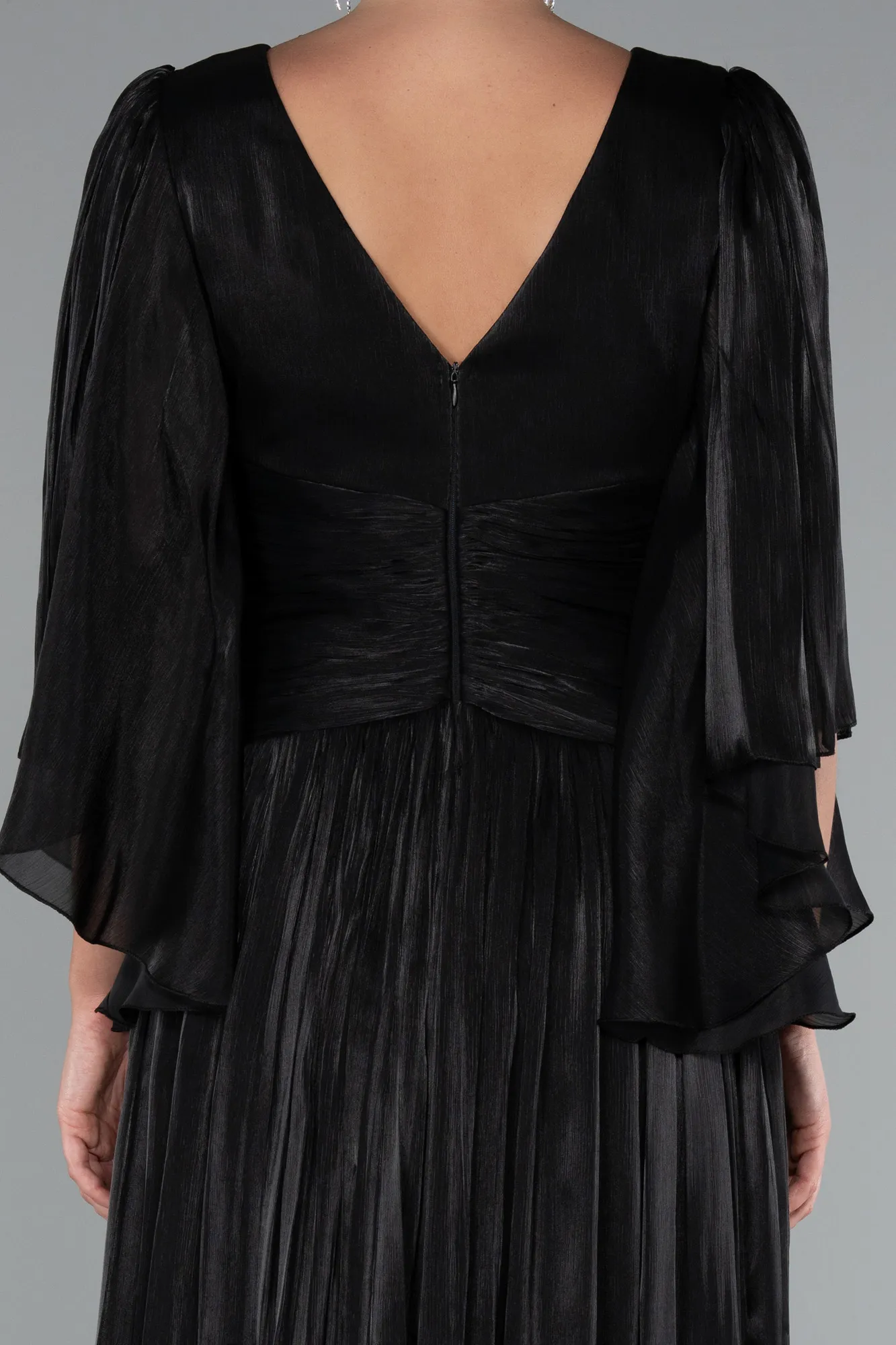 Black-Long Chiffon Evening Dress ABU5046