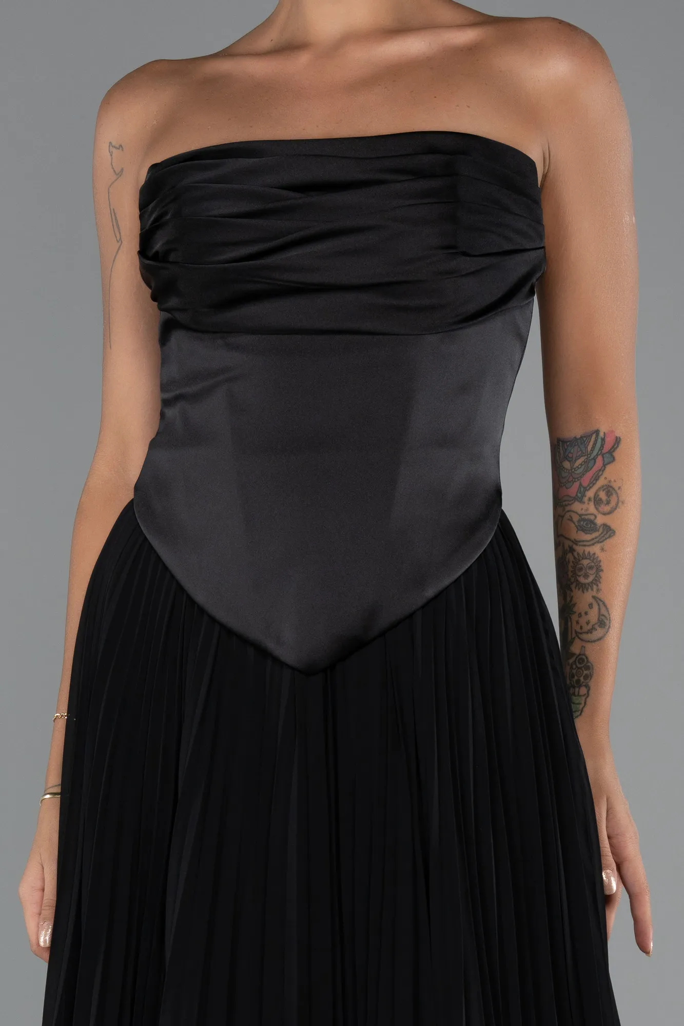 Black-Long Chiffon Evening Dress ABU5321