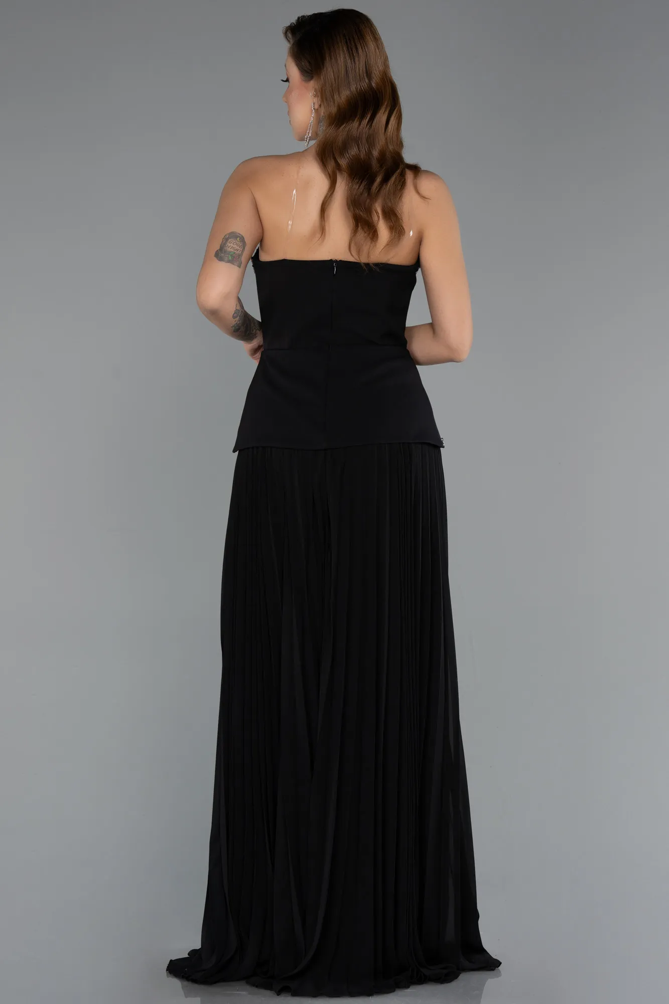 Black-Long Chiffon Evening Dress ABU5406