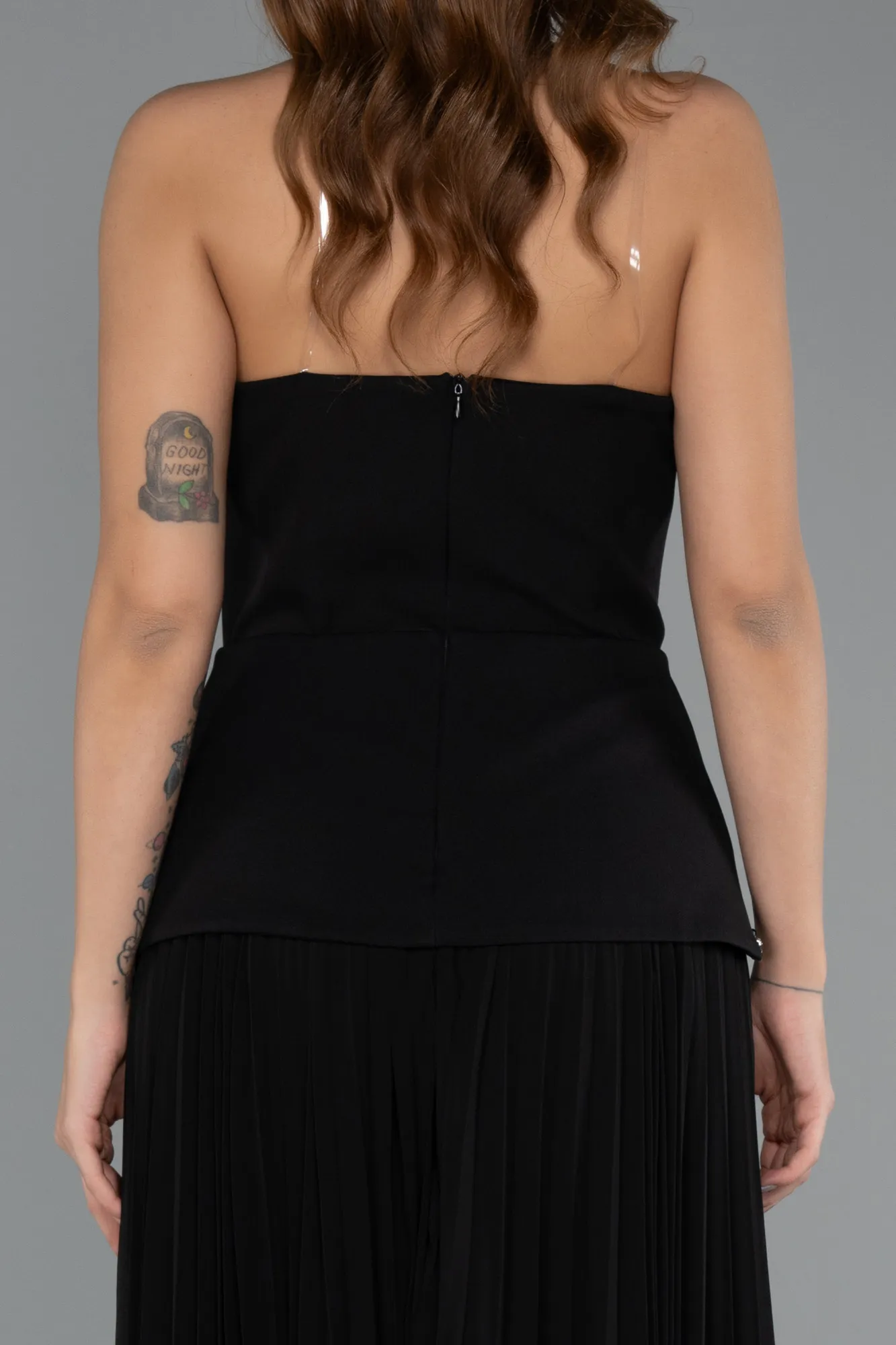 Black-Long Chiffon Evening Dress ABU5406