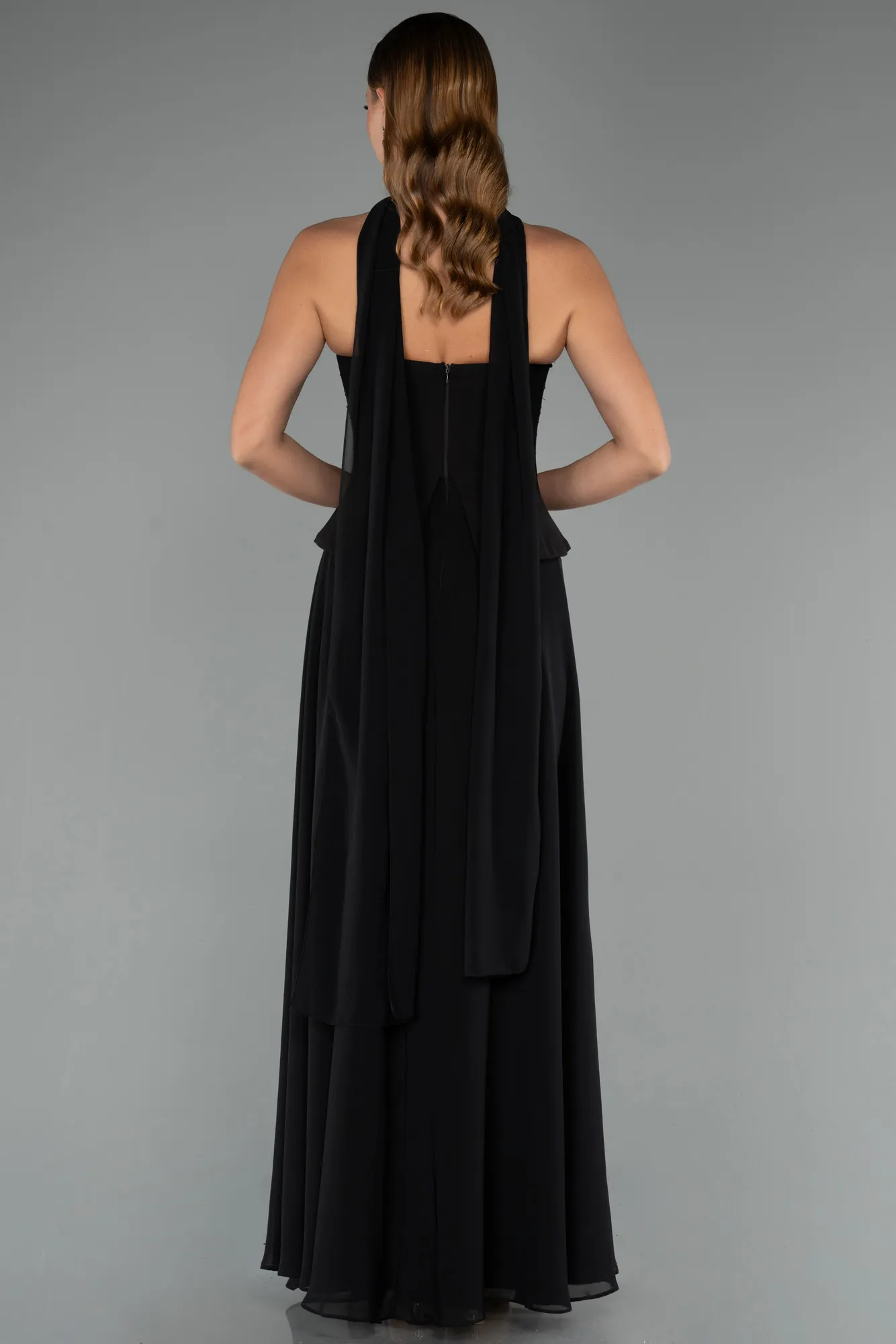 Black-Long Chiffon Evening Dress ABU5484
