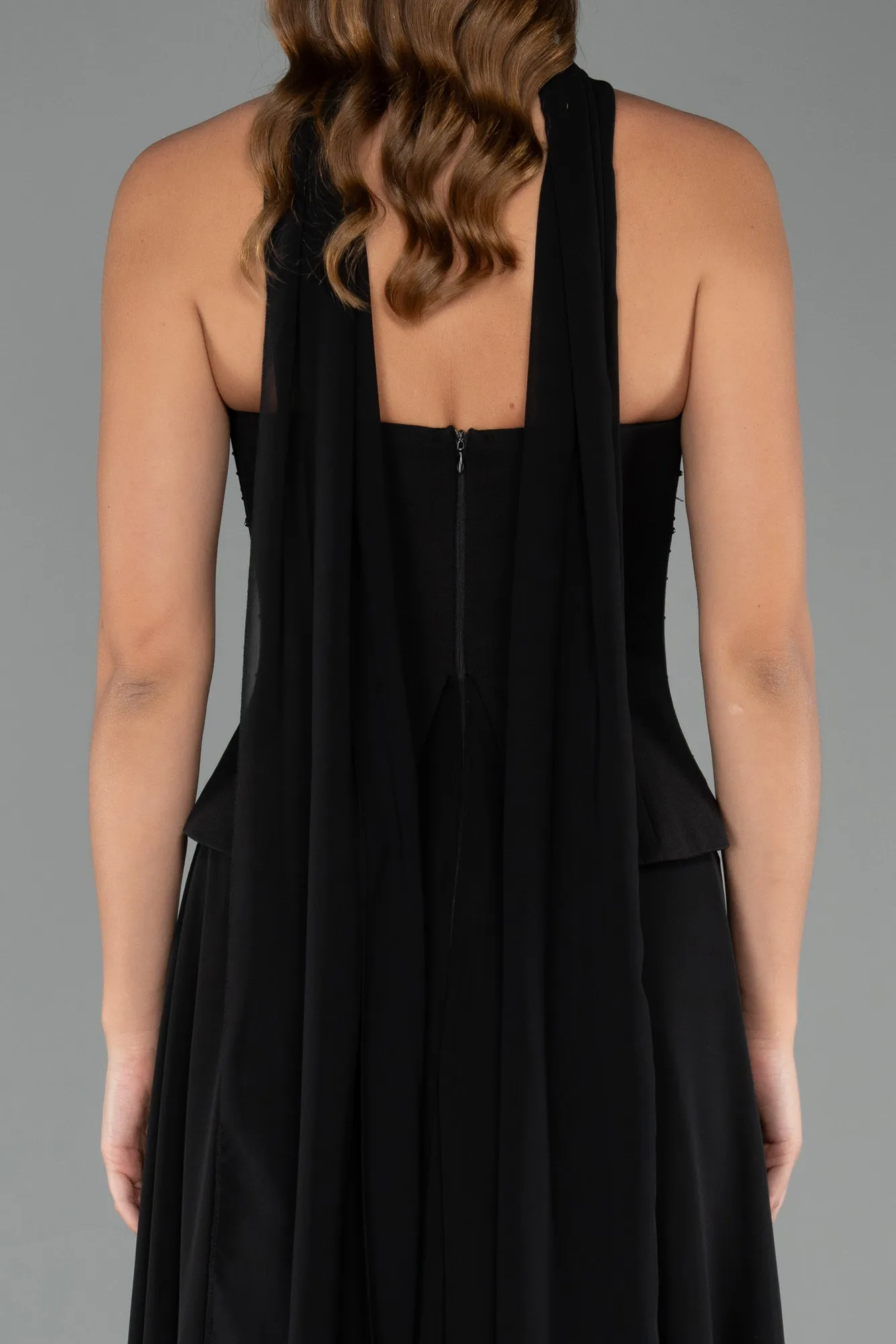 Black-Long Chiffon Evening Dress ABU5484