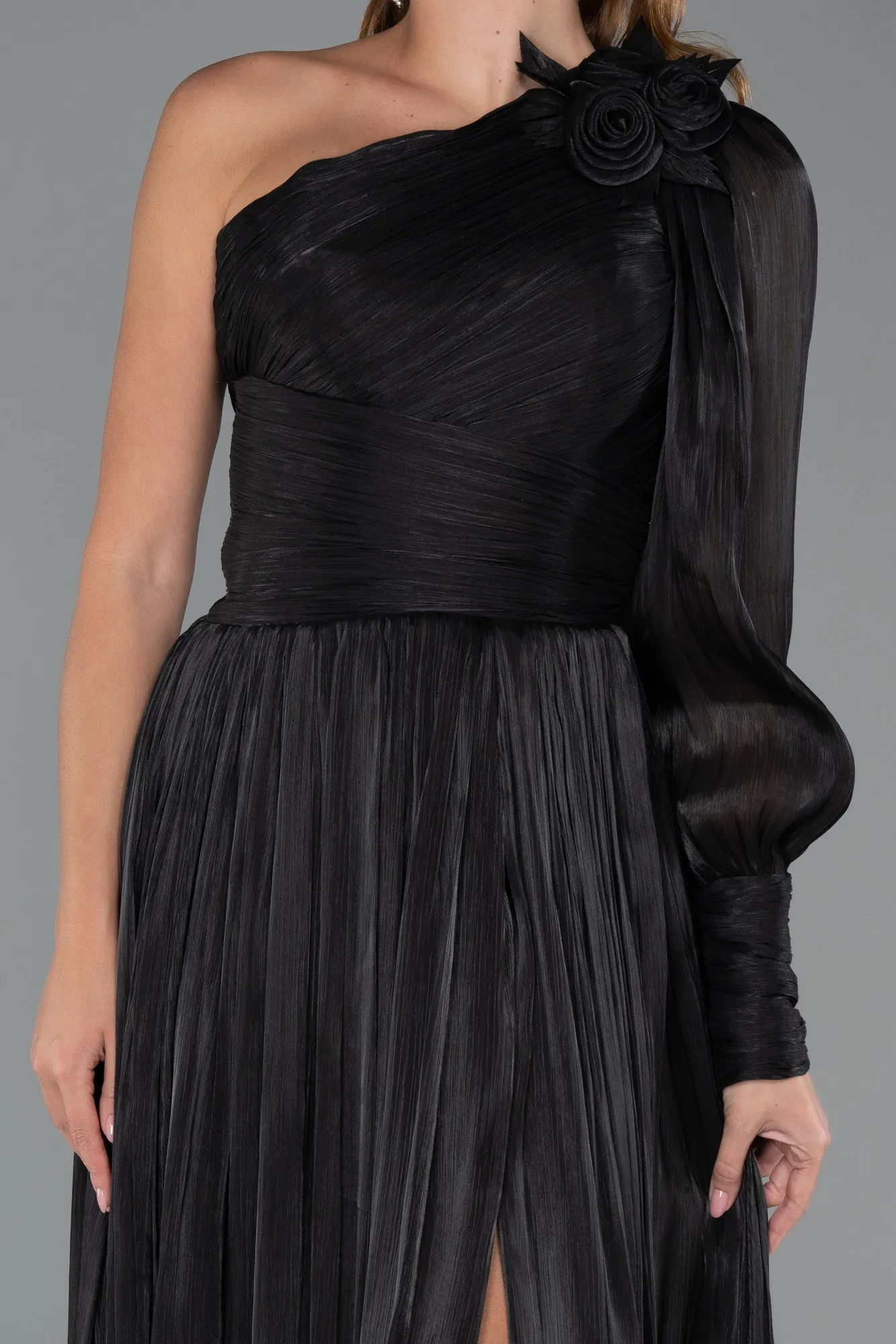 Black-Long Chiffon Evening Dress ABU5489