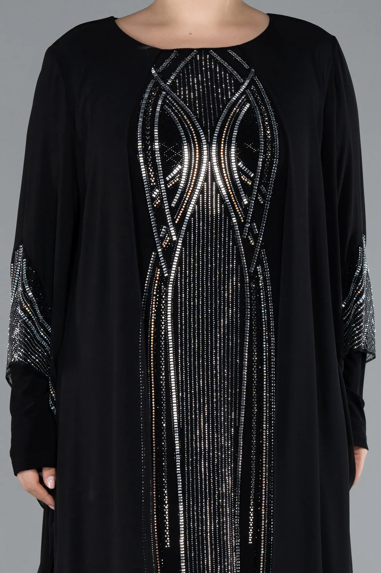 Black-Long Chiffon Formal Plus Size Dress ABU4630