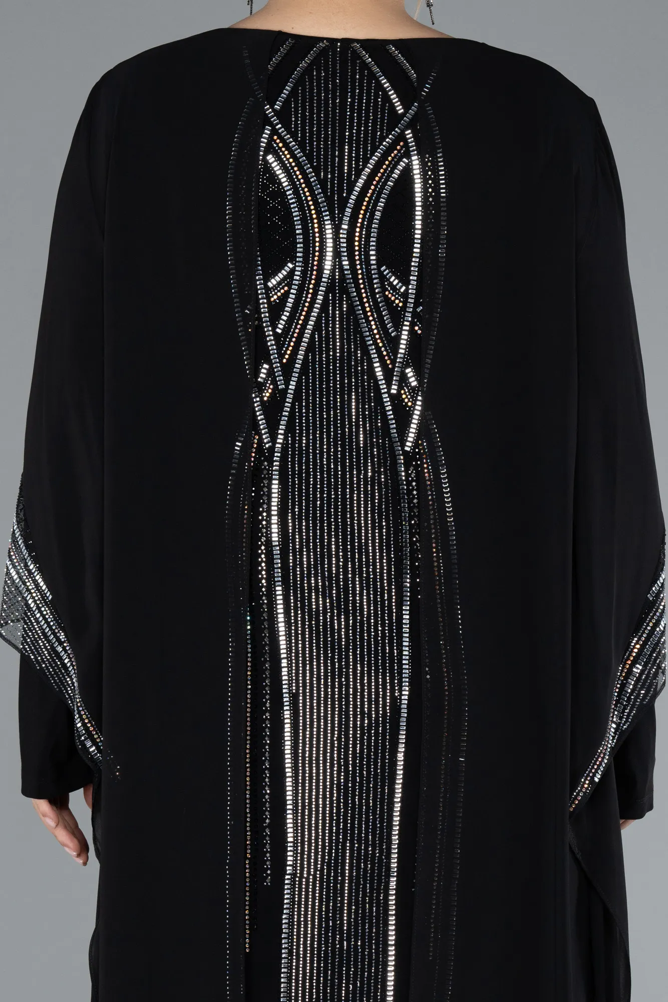 Black-Long Chiffon Formal Plus Size Dress ABU4630