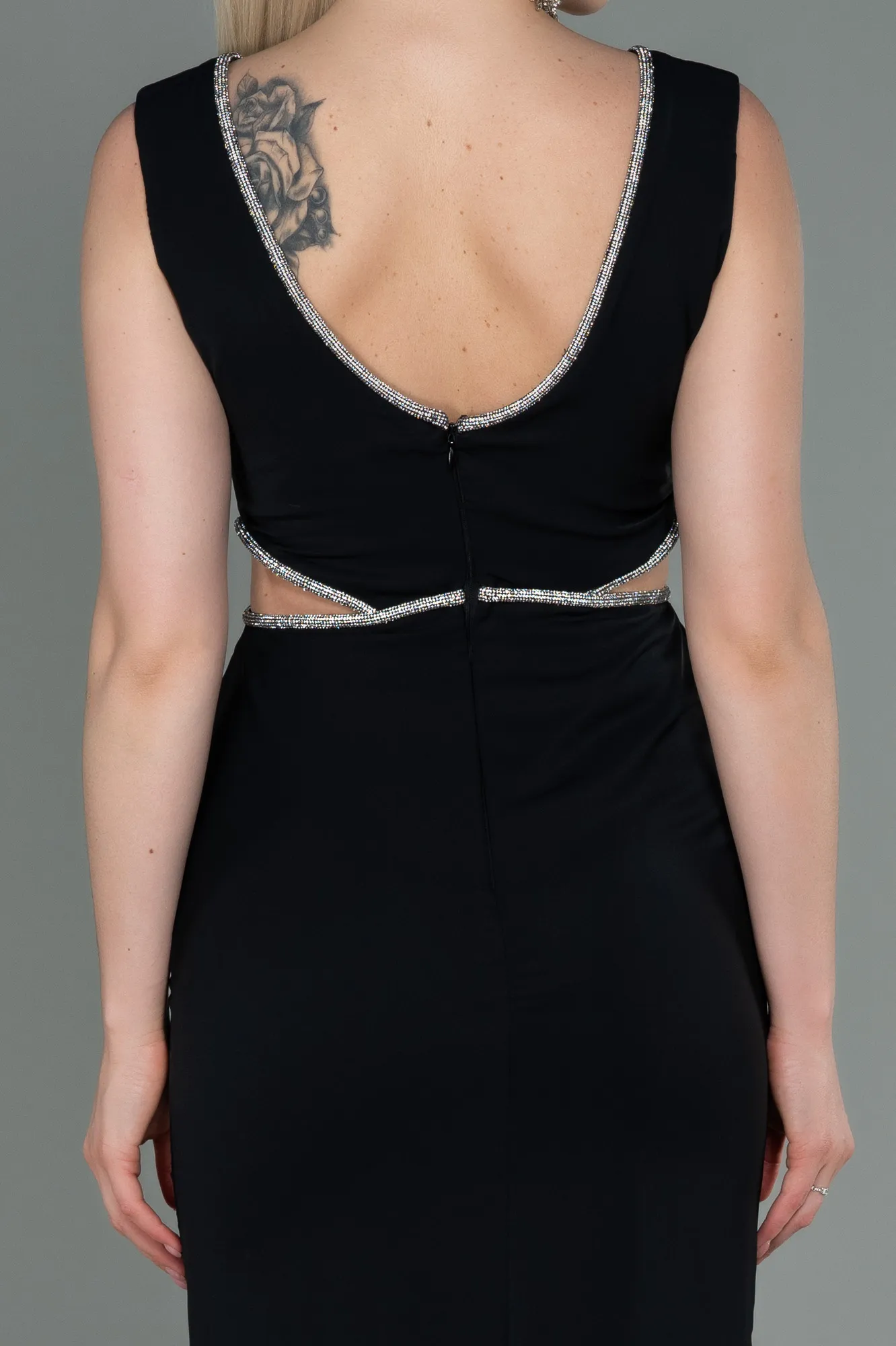 Black-Long Chiffon Prom Gown ABU3184