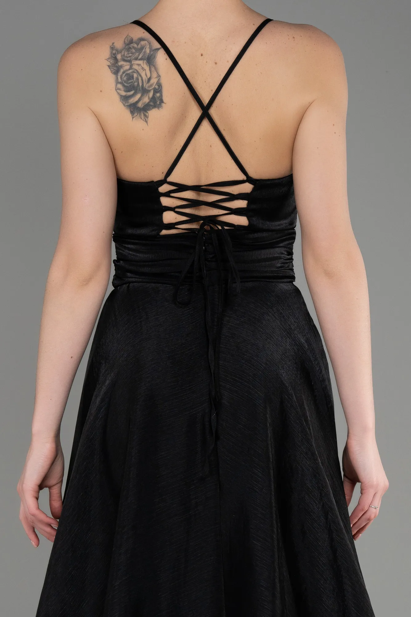 Black-Long Chiffon Prom Gown ABU3771