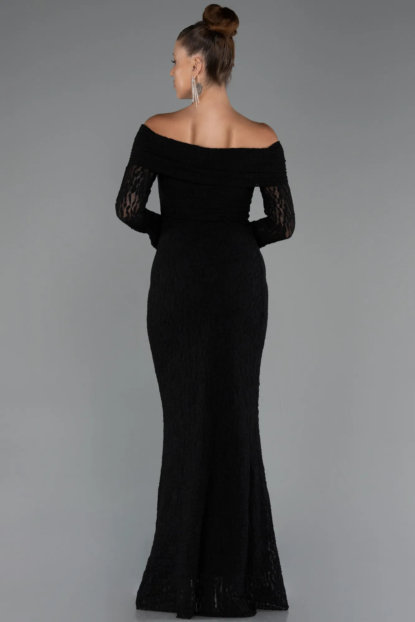 Black-Long Dantelle Evening Dress ABU5296