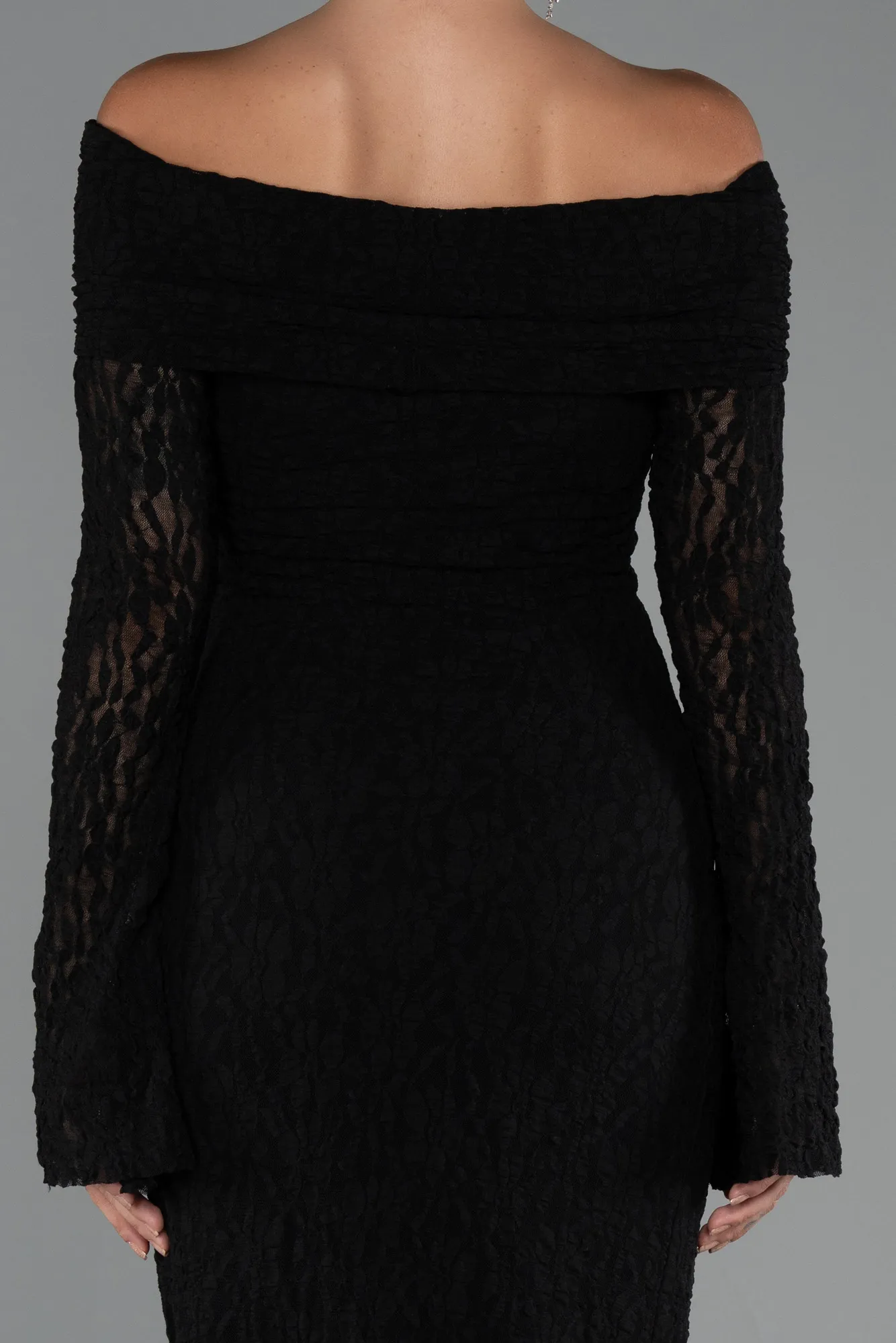 Black-Long Dantelle Evening Dress ABU5296