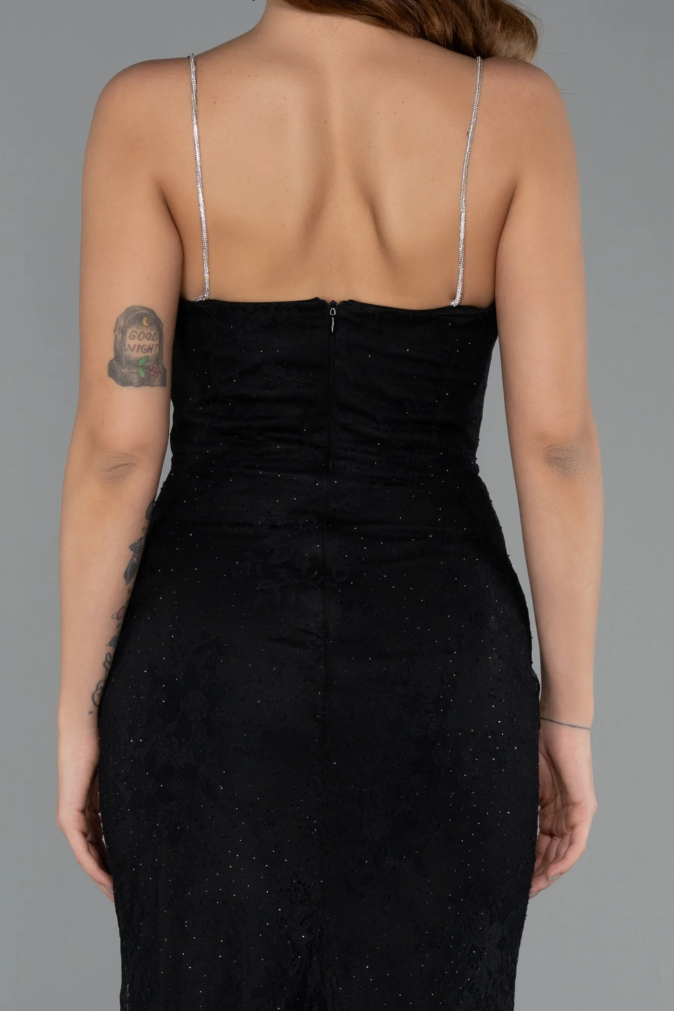 Black-Long Dantelle Evening Dress ABU5407