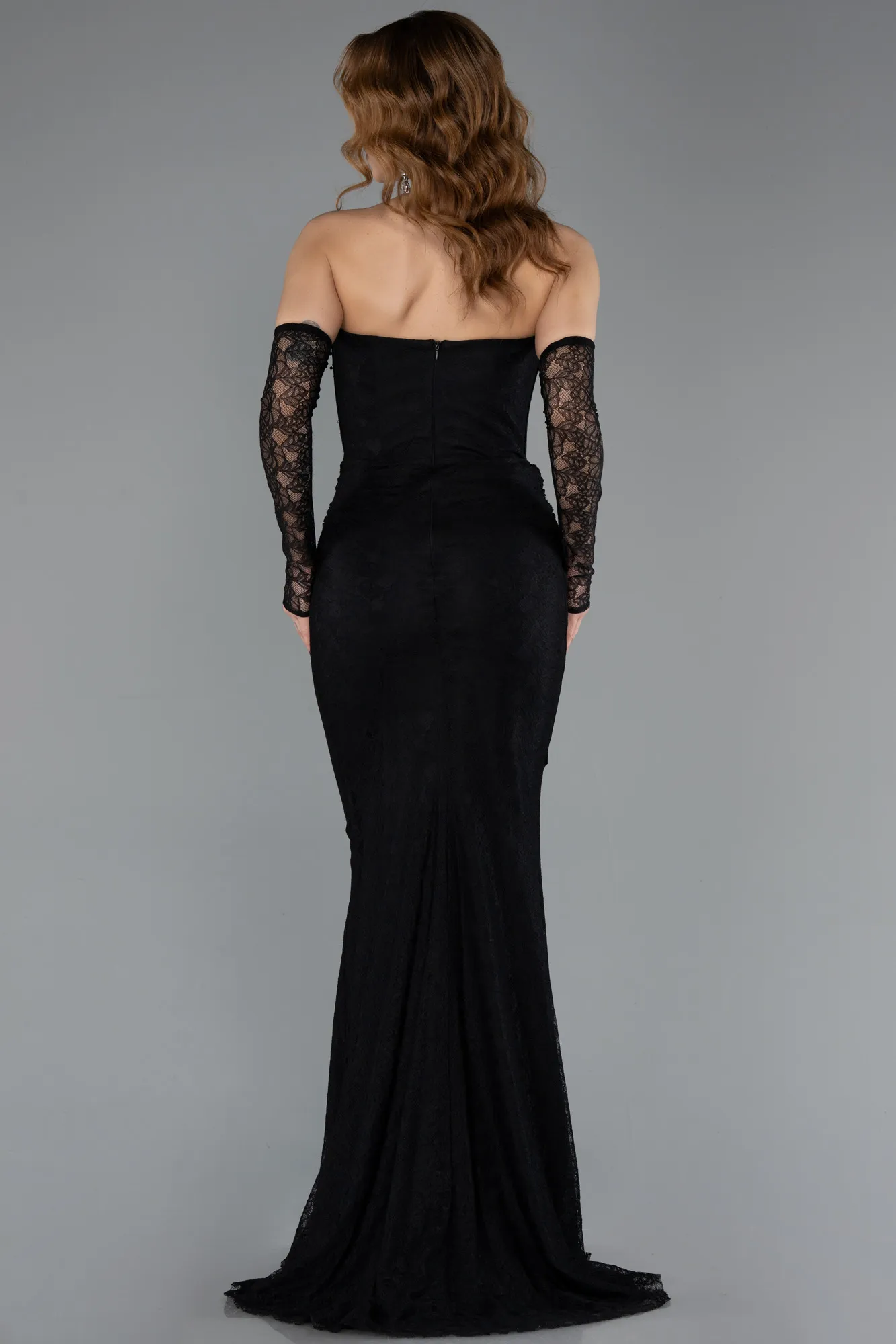 Black-Long Dantelle Evening Dress ABU5510