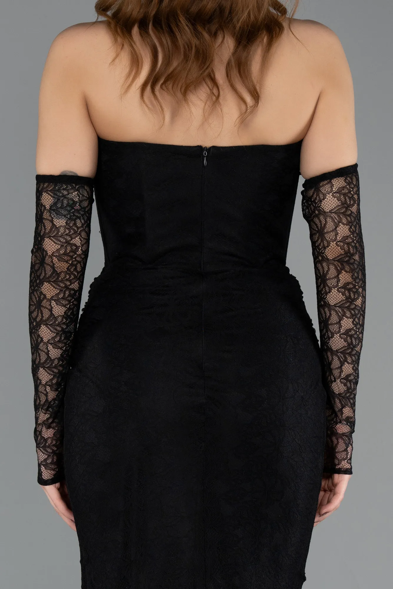 Black-Long Dantelle Evening Dress ABU5510