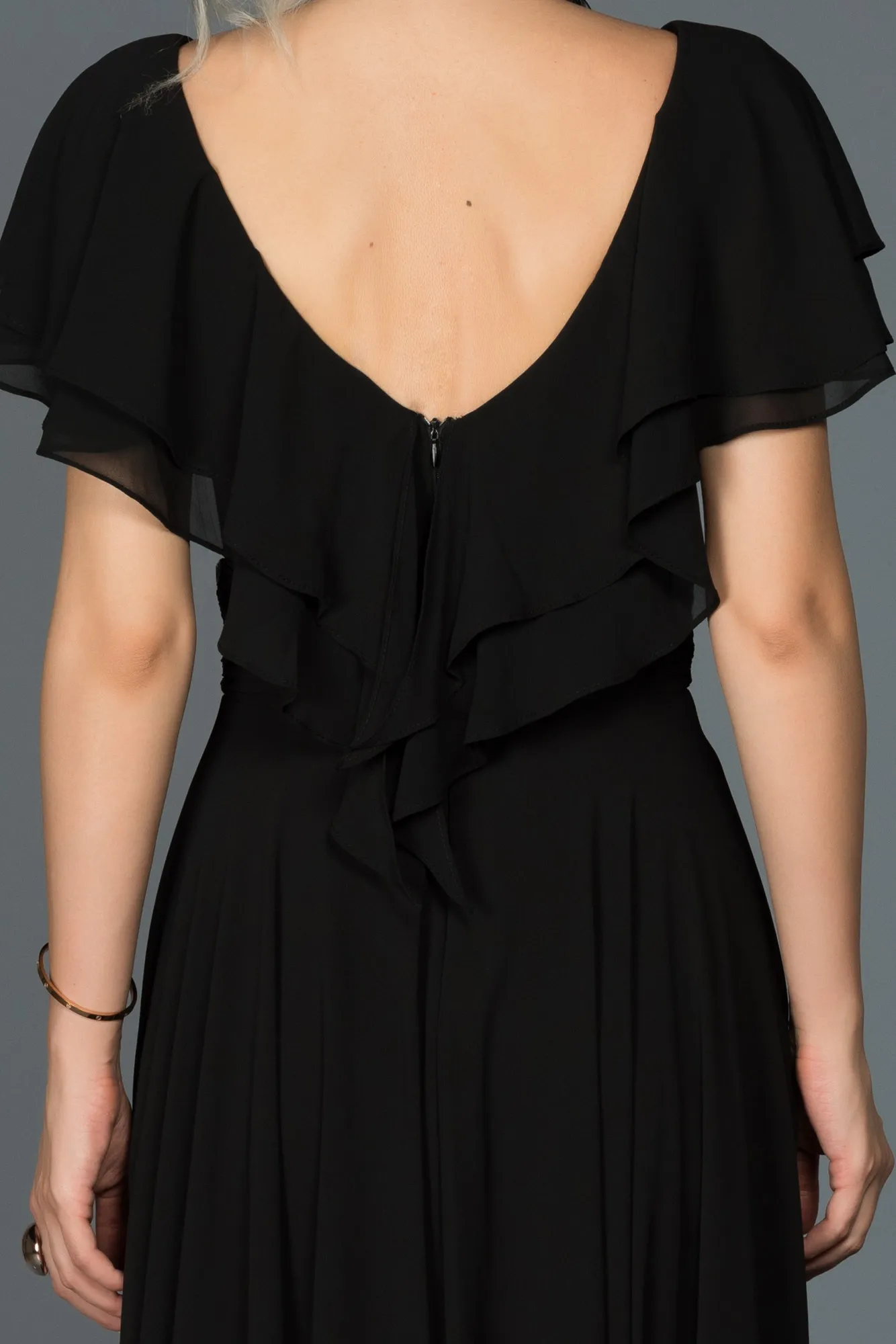 Black-Long Plus Size Evening Dress ABU032