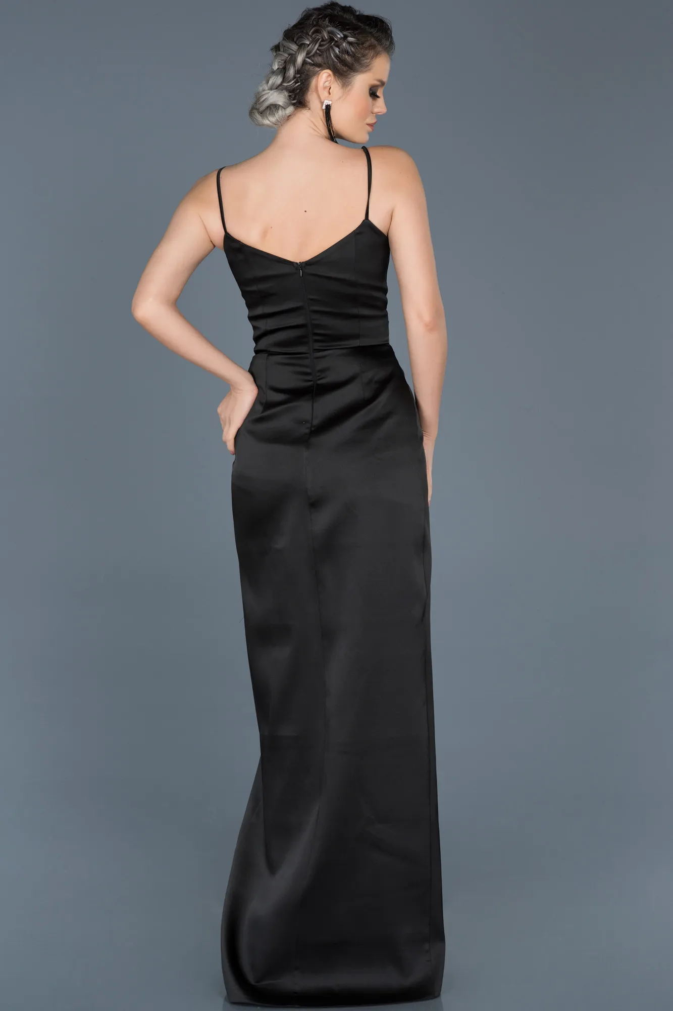 Black-Long Engagement Dress ABU564