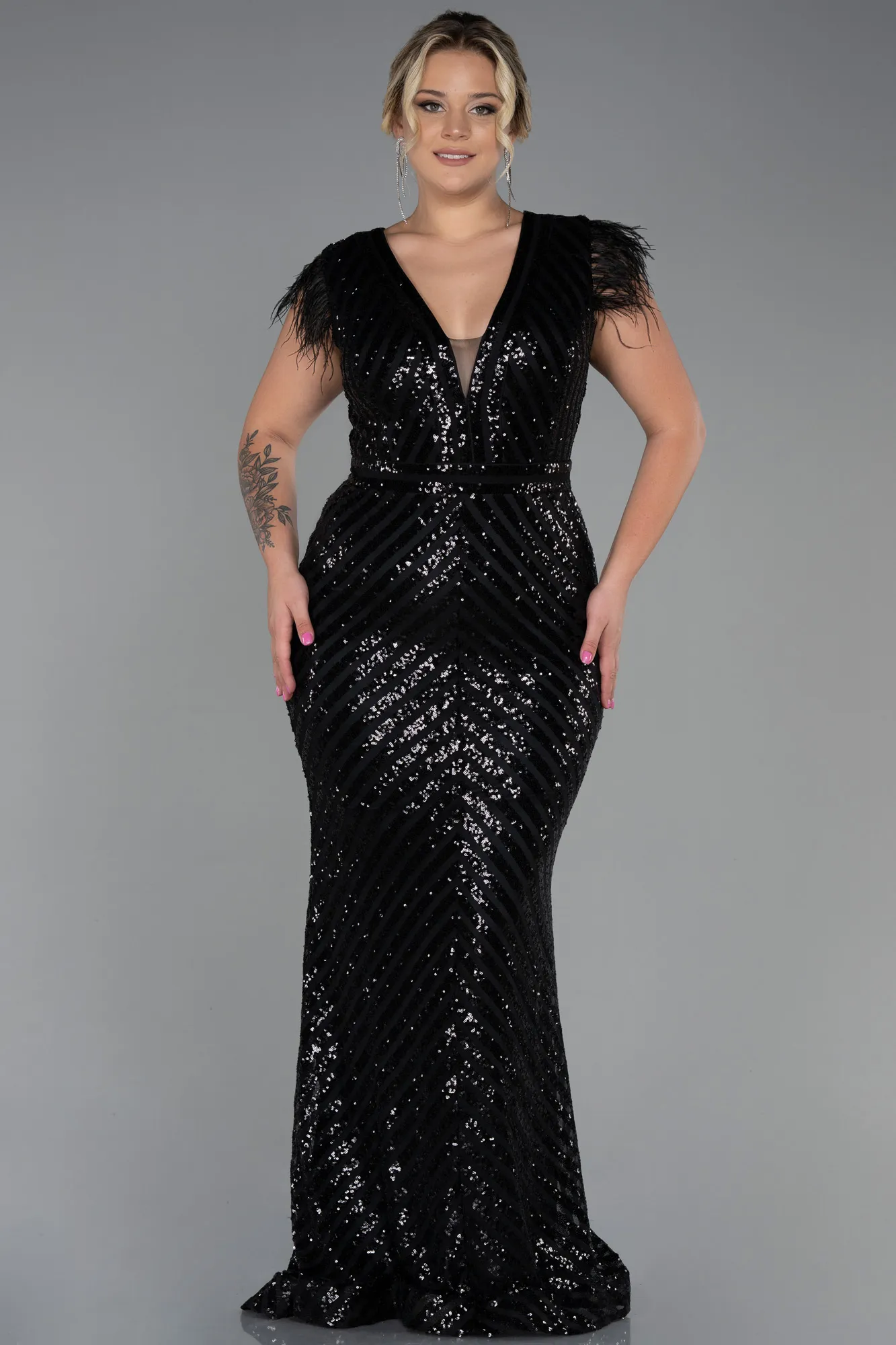 Black-Long Evening Dress ABU1044