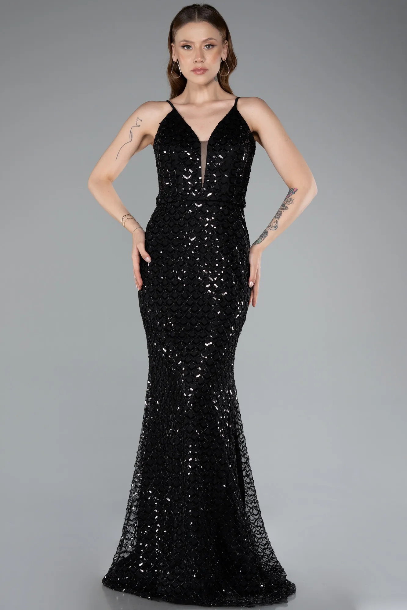 Black-Long Evening Dress ABU4980