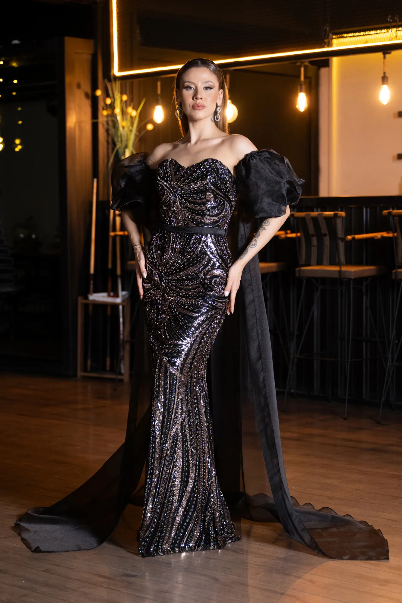 Black-Long Evening Dress ABU5537