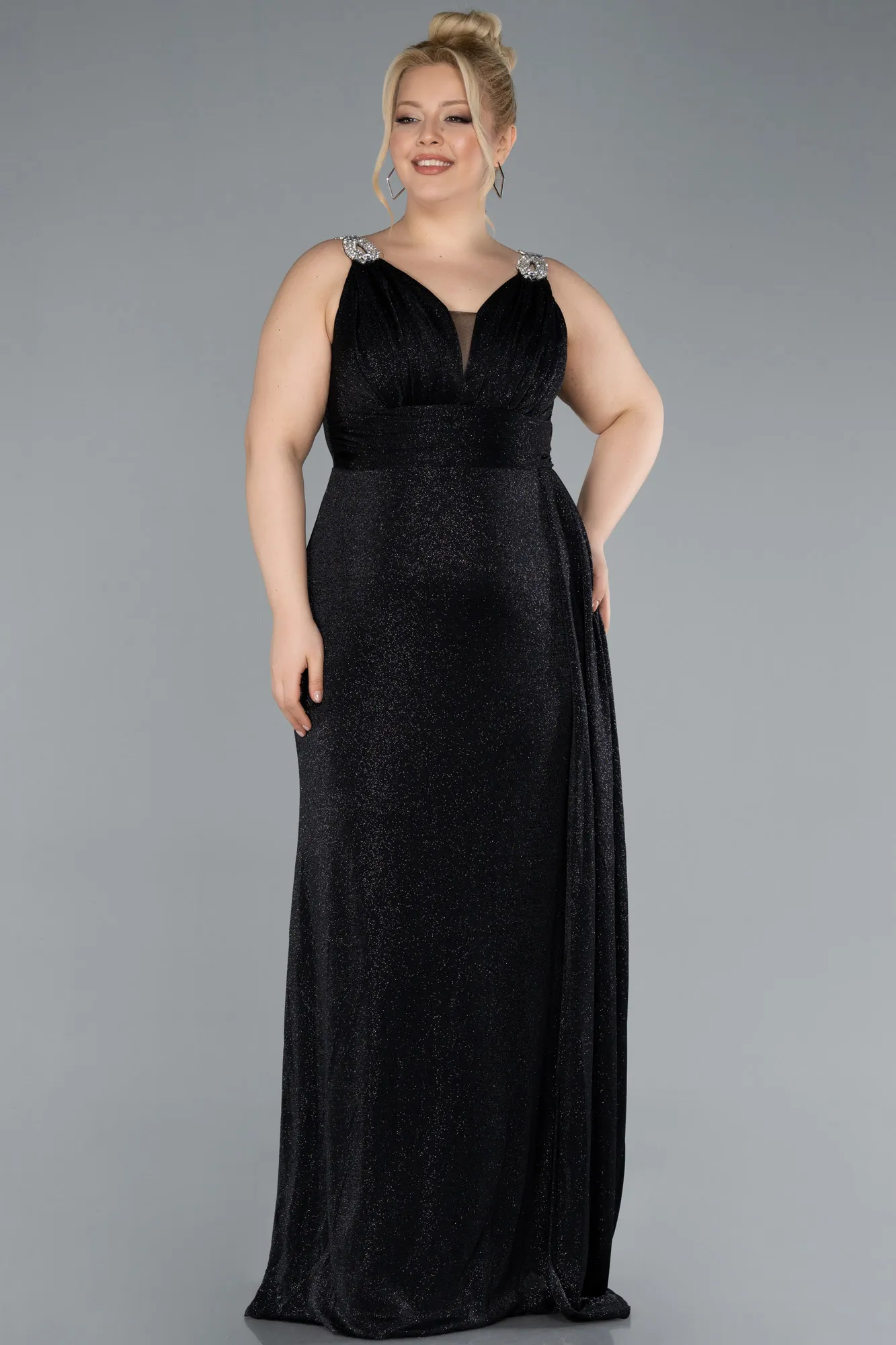 Black-Long Formal Plus Size Dress ABU4748