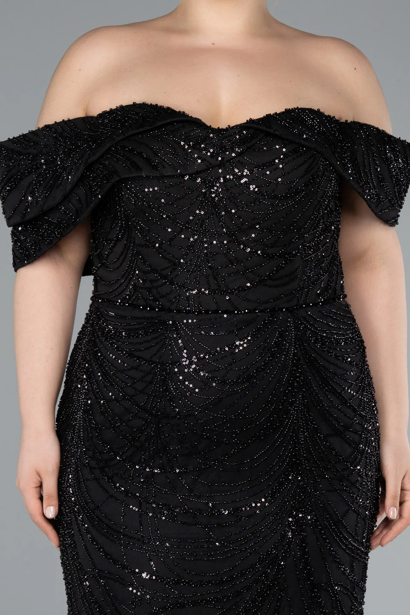 Black-Long Formal Plus Size Dress ABU4947