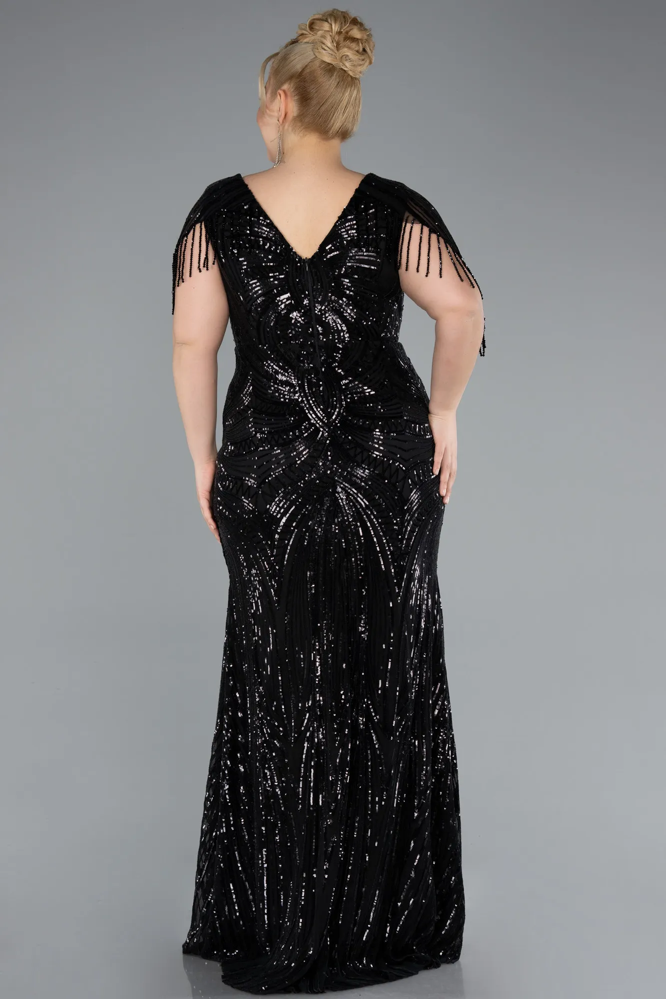 Black-Long Formal Plus Size Dress ABU4953