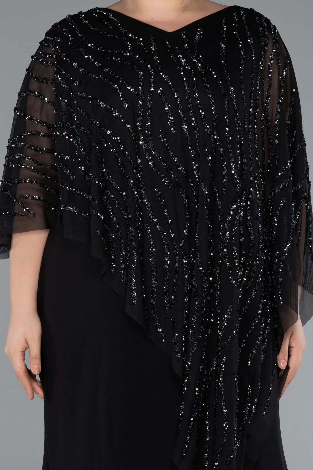 Black-Long Formal Plus Size Dress ABU5158