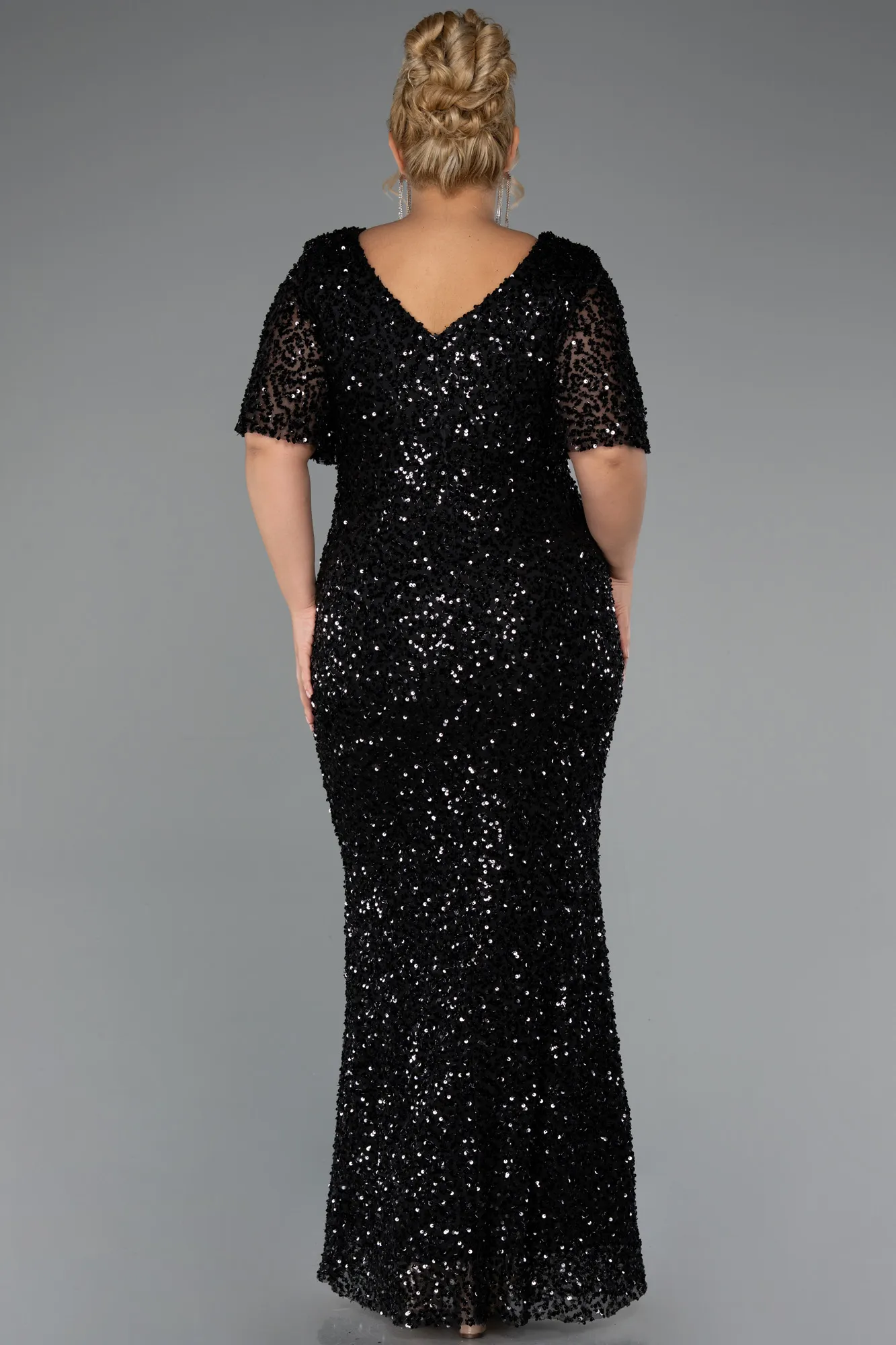 Black-Long Formal Plus Size Dress ABU5318